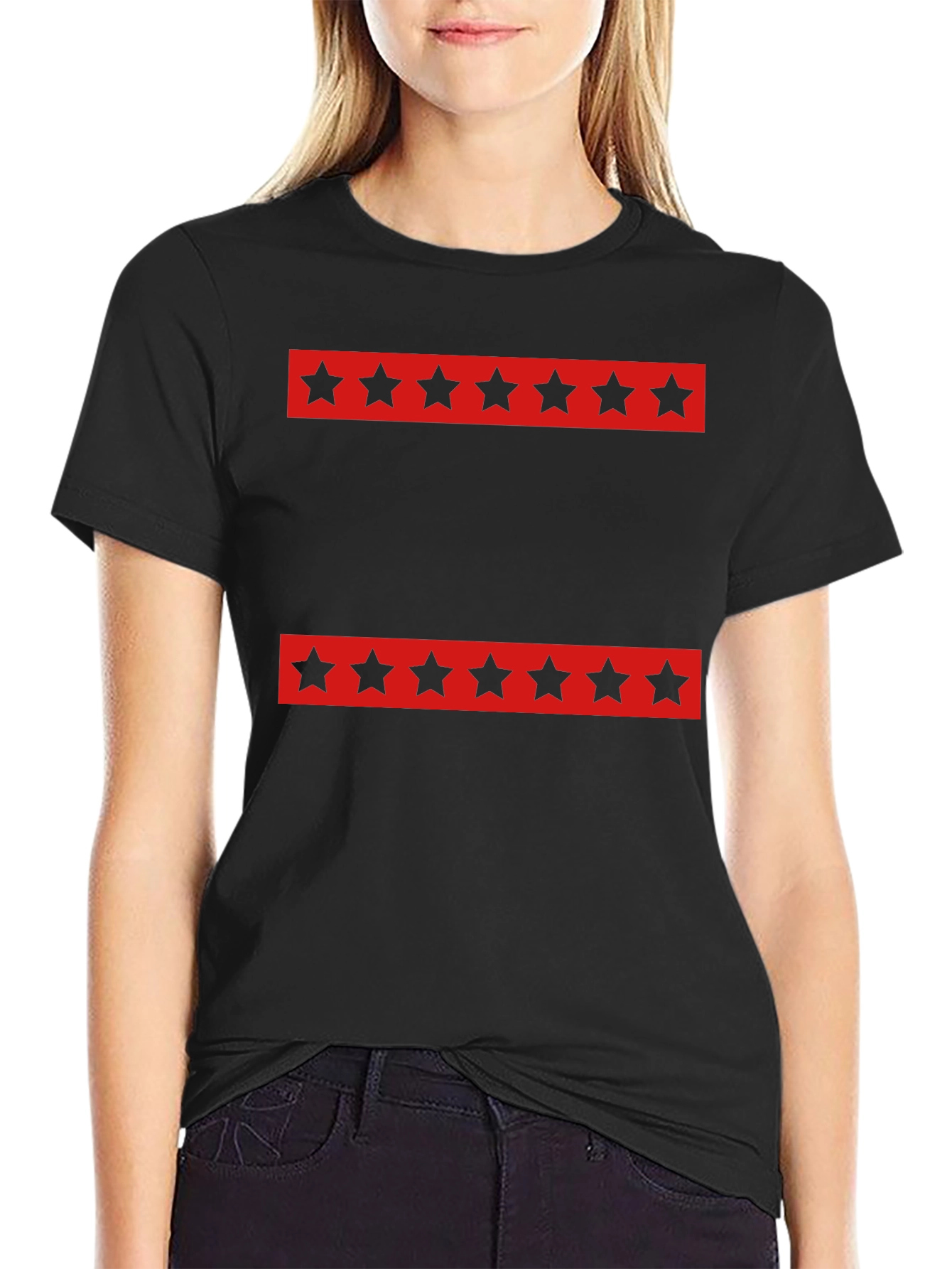 Chicago Flag Inspired T-Shirt - Black