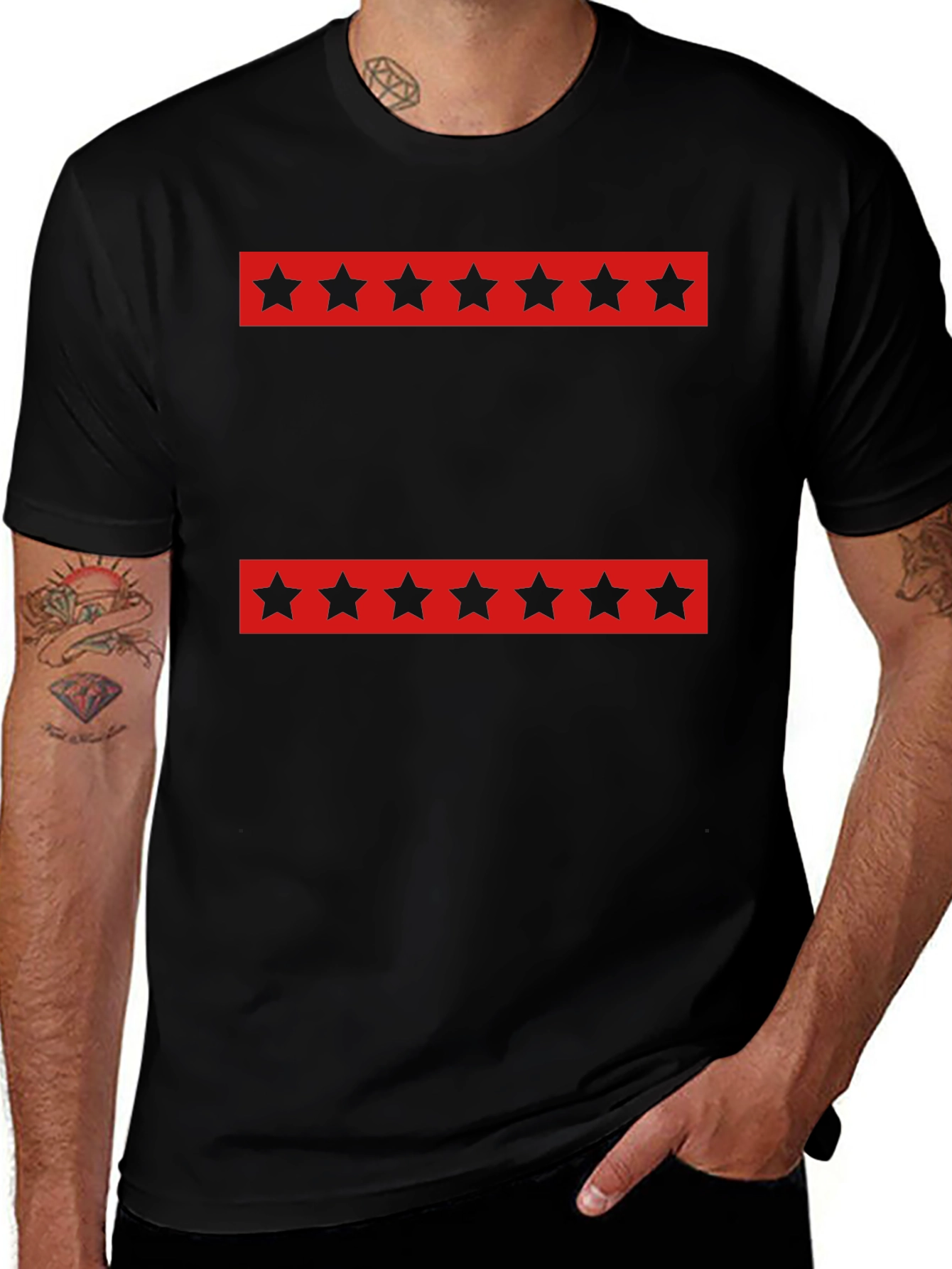 Chicago Flag Inspired T-Shirt - Black