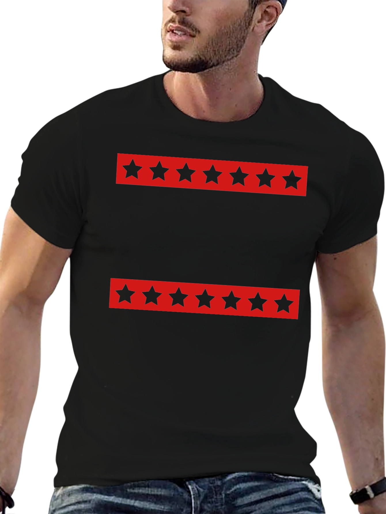 Chicago Flag Inspired T-Shirt - Black