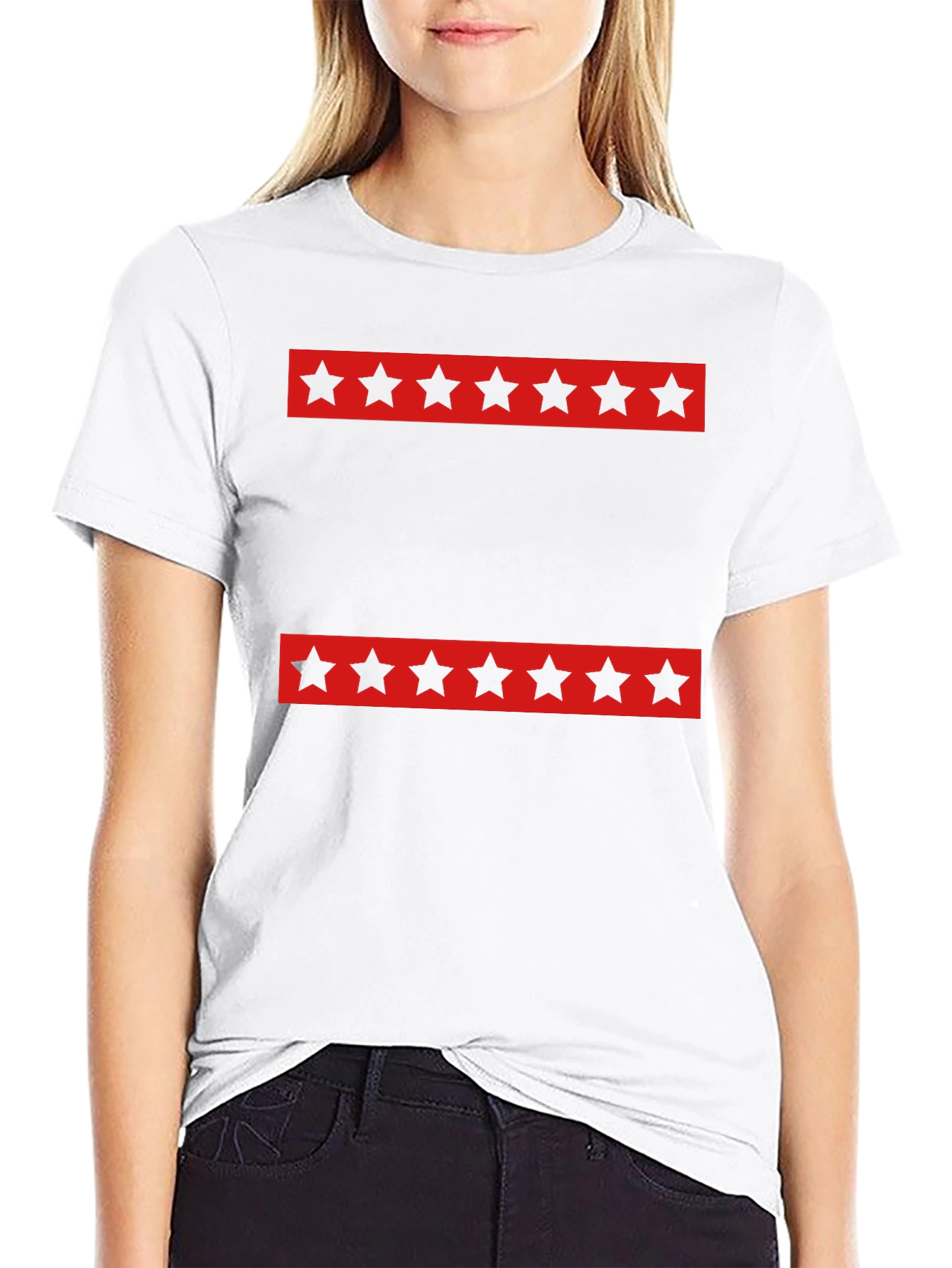 Chicago Flag Inspired T-Shirt - Black