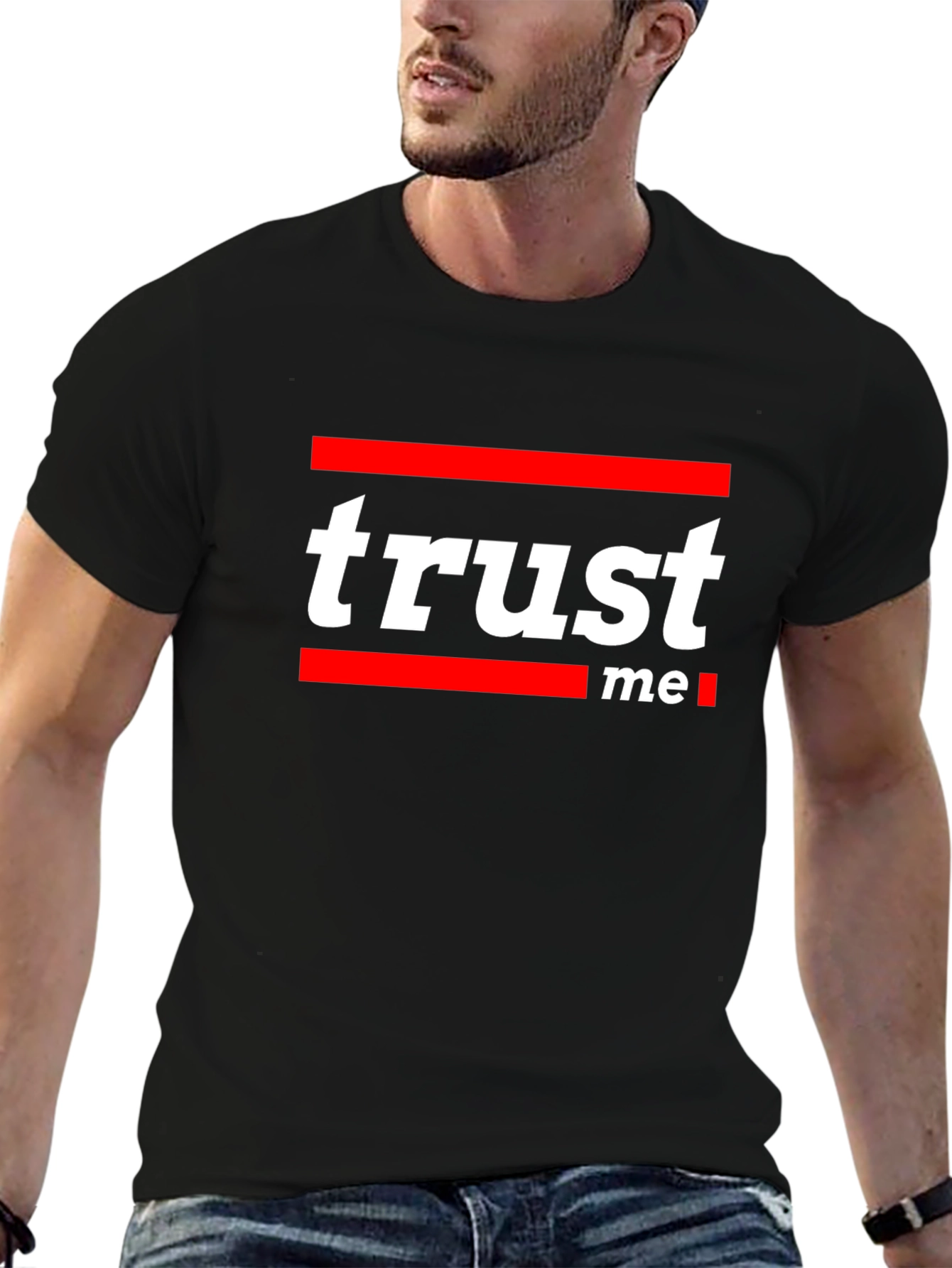 Trust Me Graphic Tee - Stylish Black Cotton T-Shirt