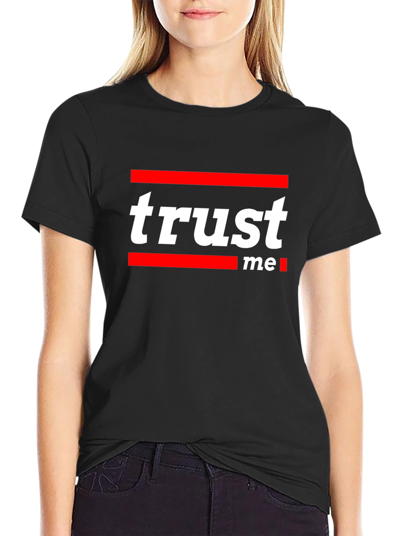 Trust Me Graphic Tee - Stylish Black Cotton T-Shirt