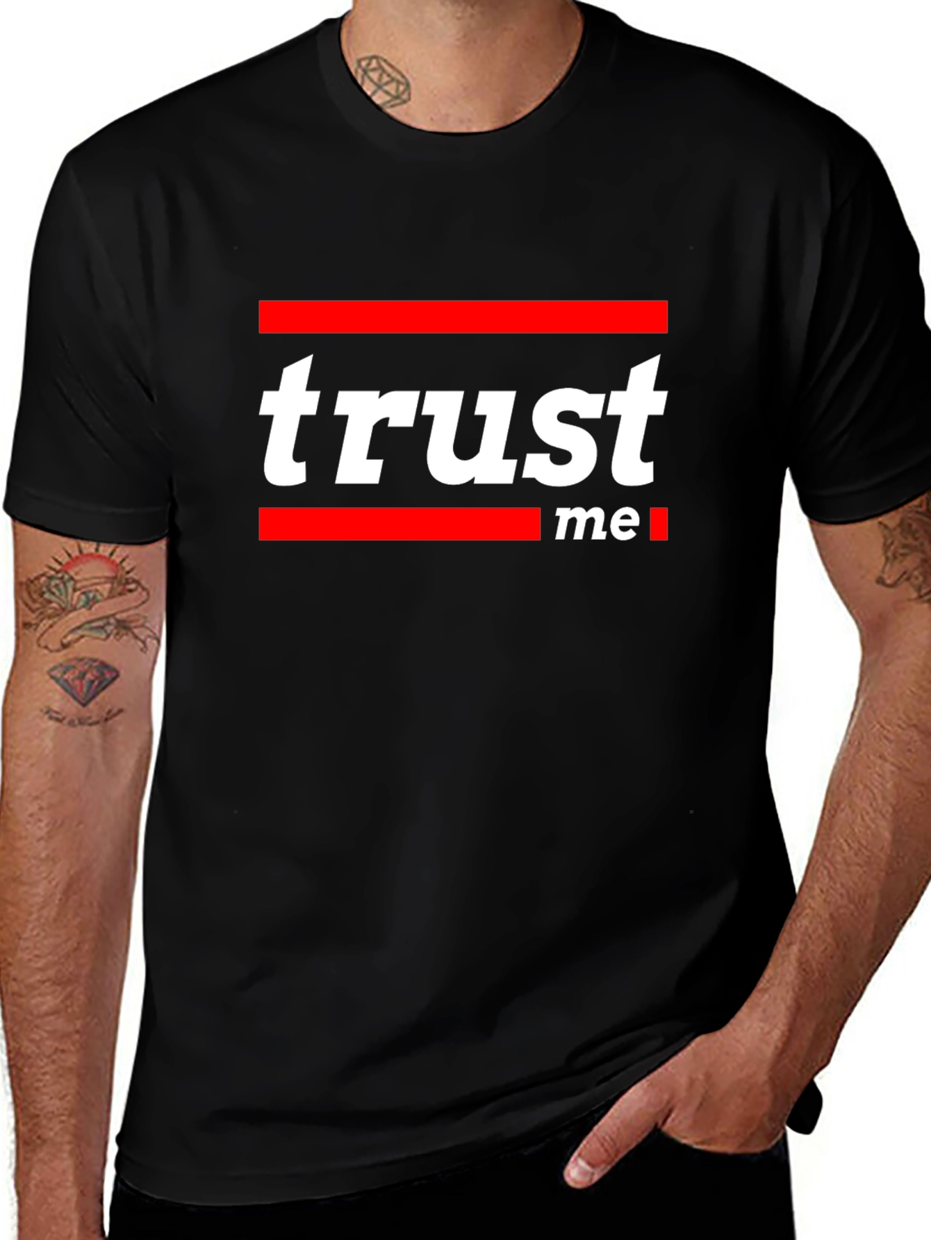 Trust Me Graphic Tee - Stylish Black Cotton T-Shirt