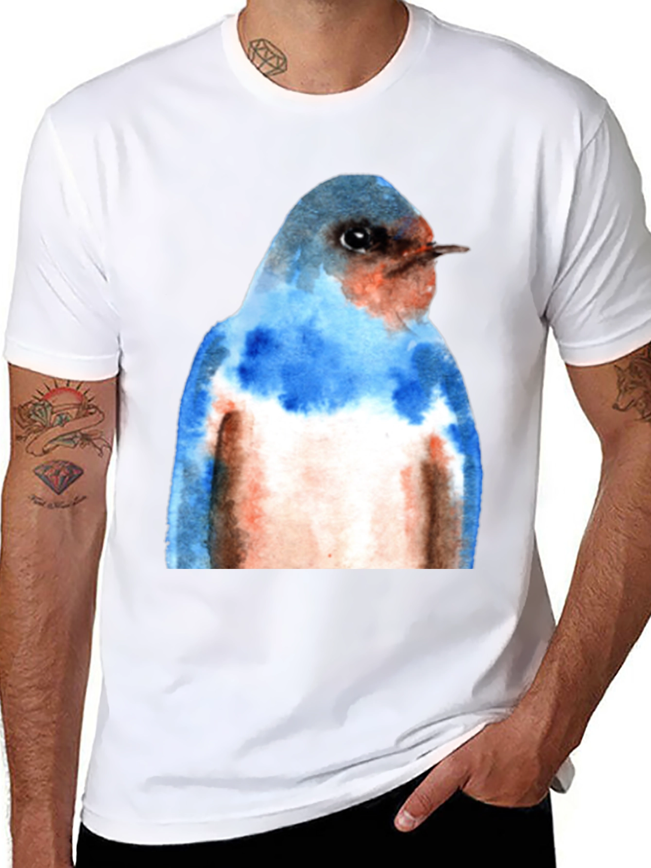 Bluebird Watercolor Graphic Tee