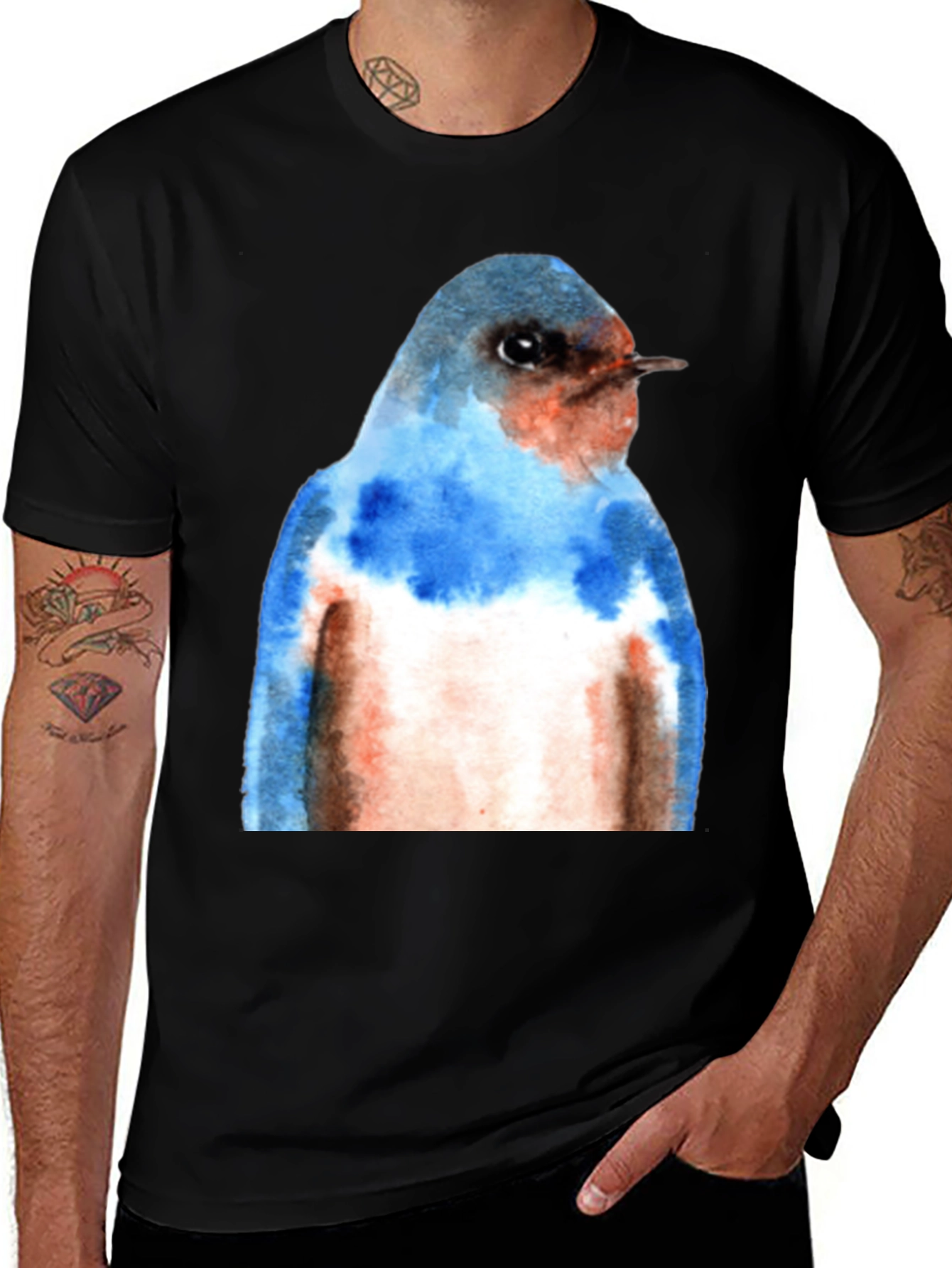 Bluebird Watercolor Graphic Tee