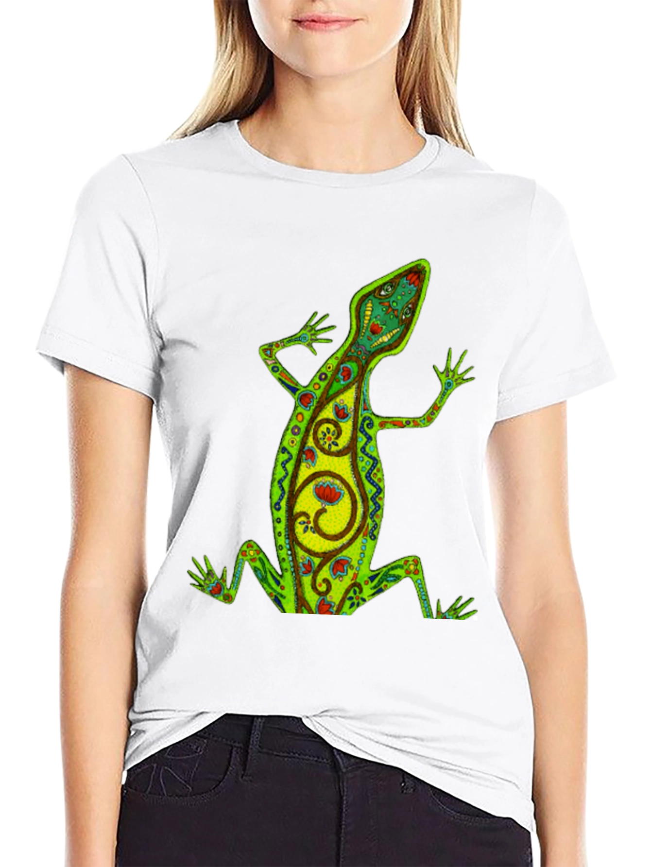 Cool Lizard Graphic Black T-Shirt