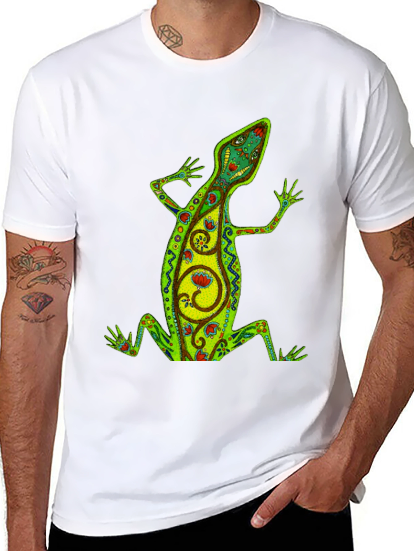 Cool Lizard Graphic Black T-Shirt