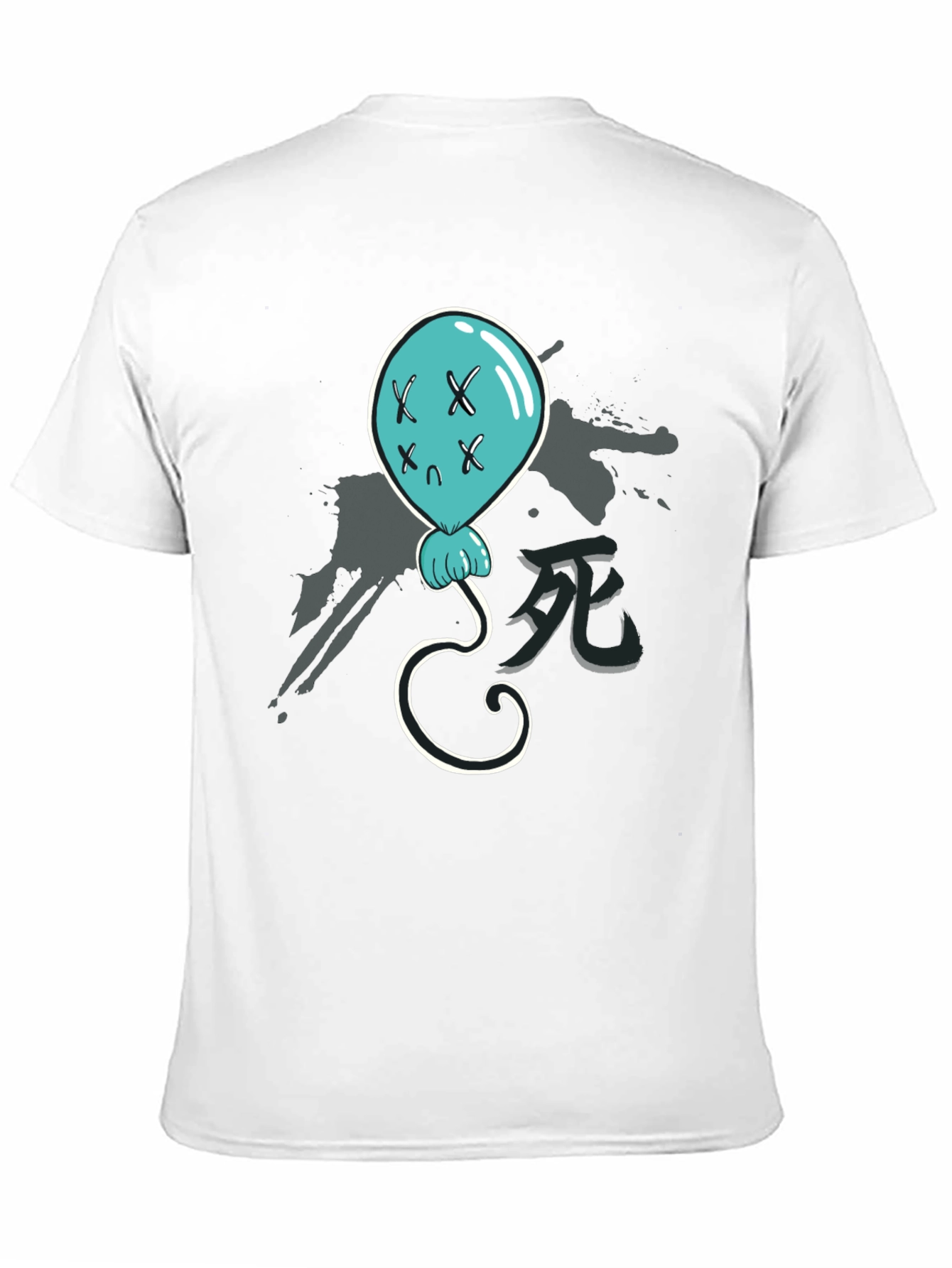 Creepy Balloon Graphic T-Shirt - Black Cotton