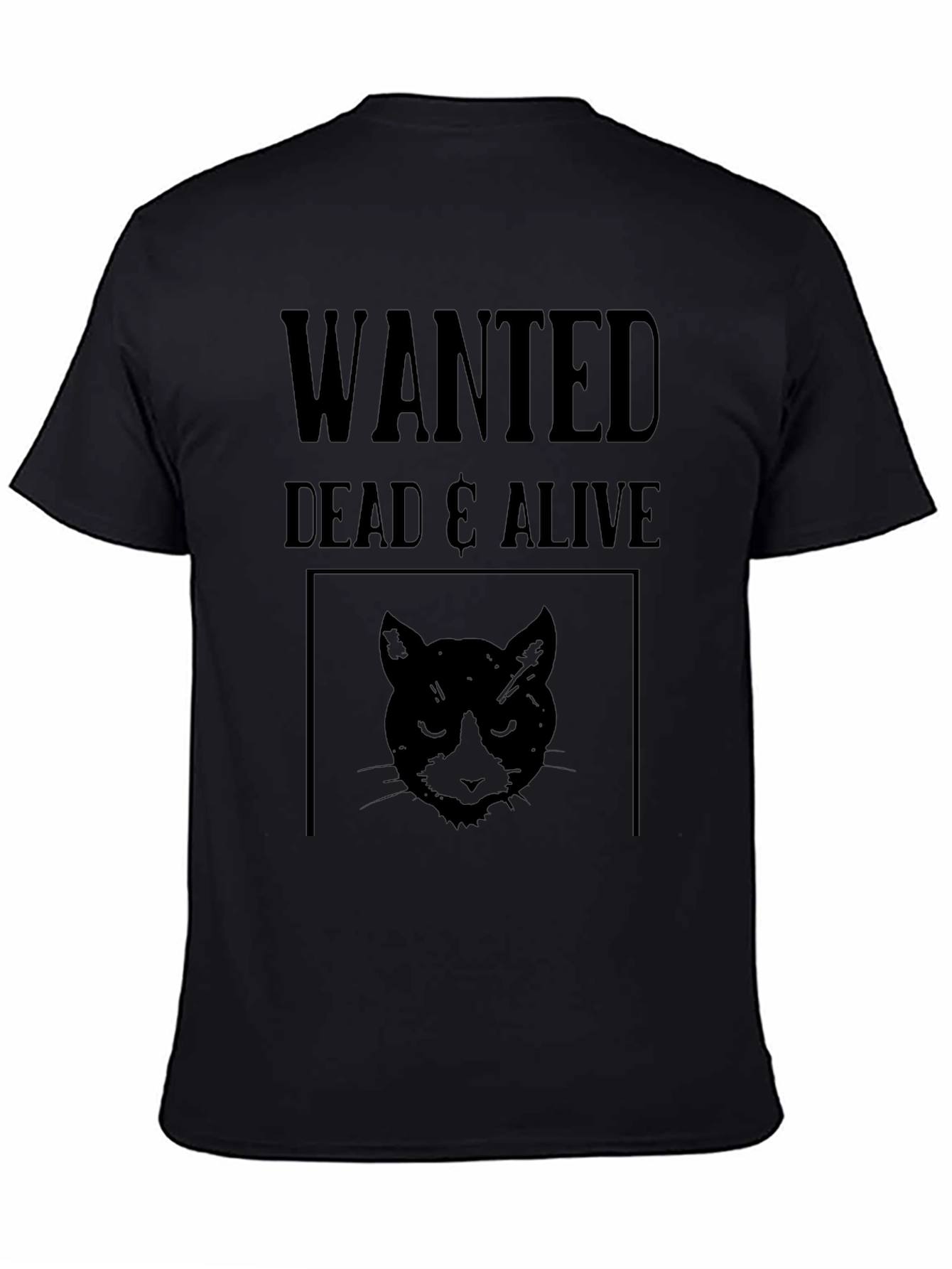 Wanted Dead & Alive Cat T-Shirt - Black
