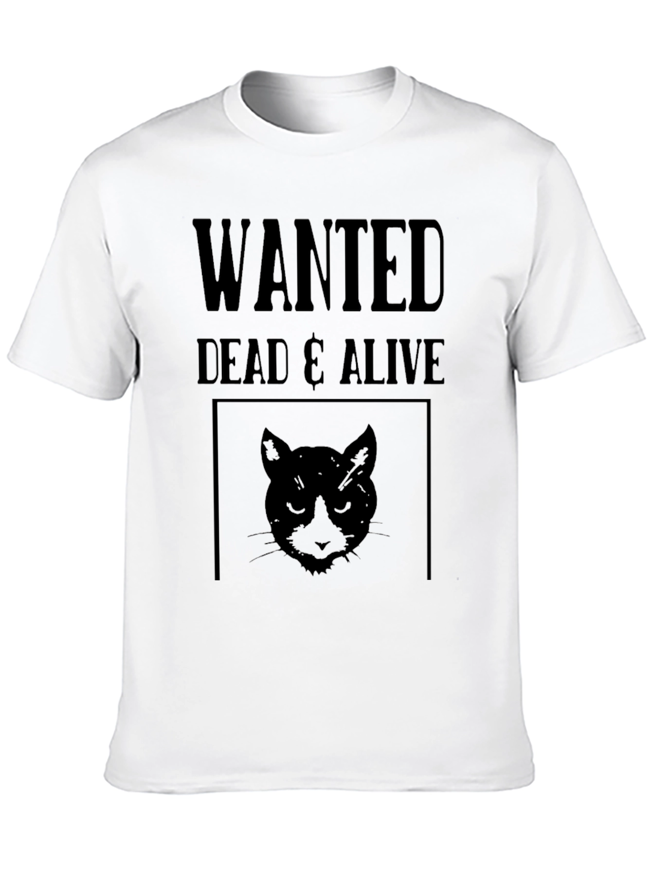 Wanted Dead & Alive Cat T-Shirt - Black