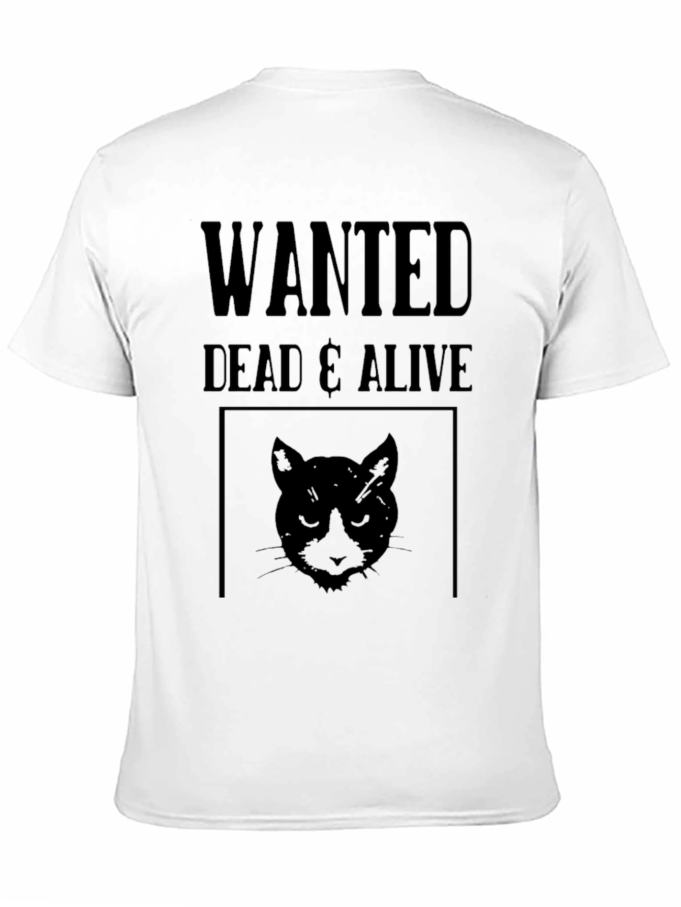 Wanted Dead & Alive Cat T-Shirt - Black