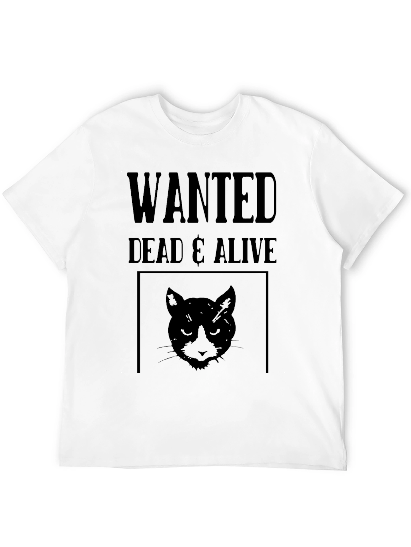 Wanted Dead & Alive Cat T-Shirt - Black