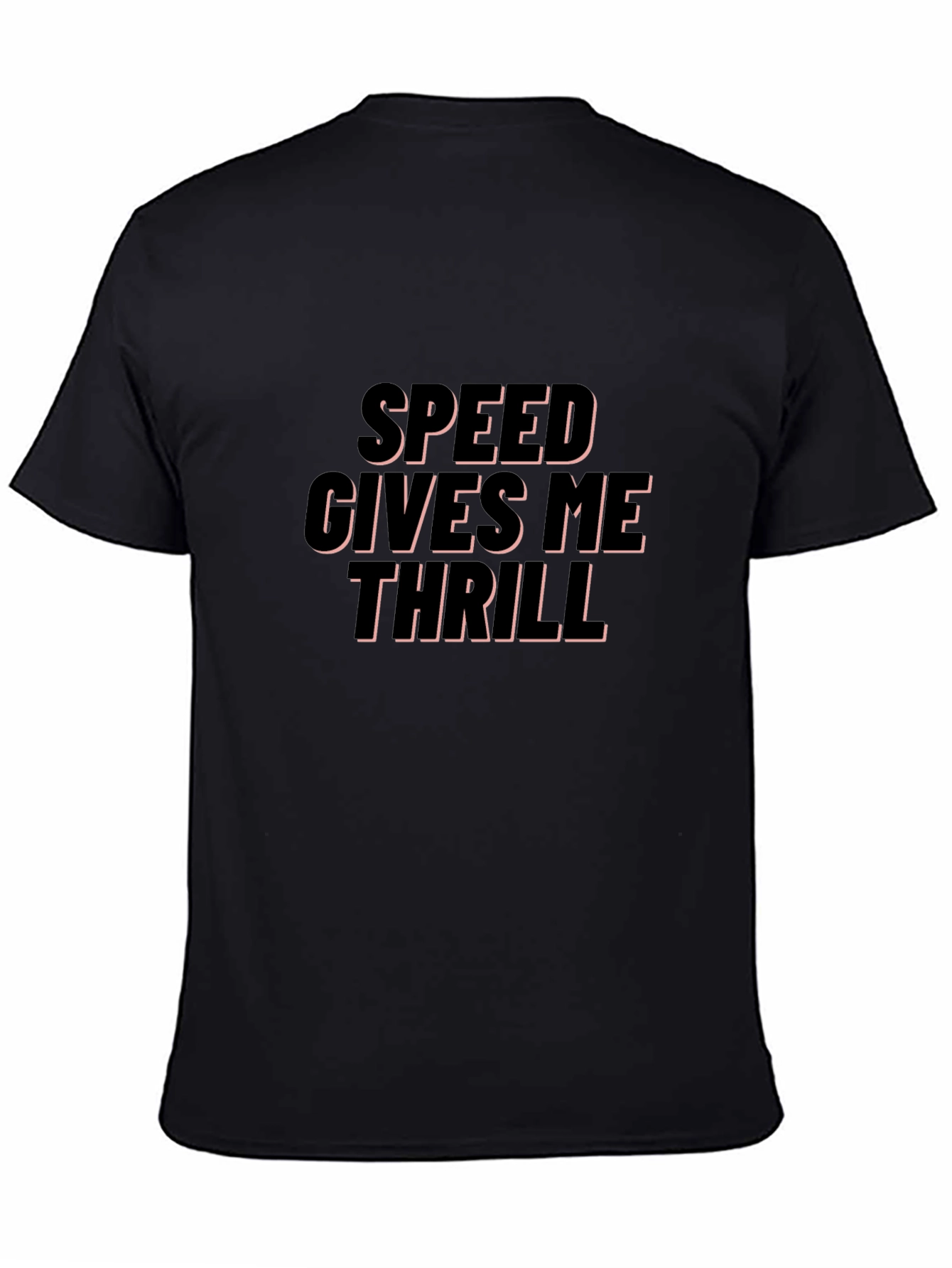 Speed Gives Me Thrill Black Graphic Tee