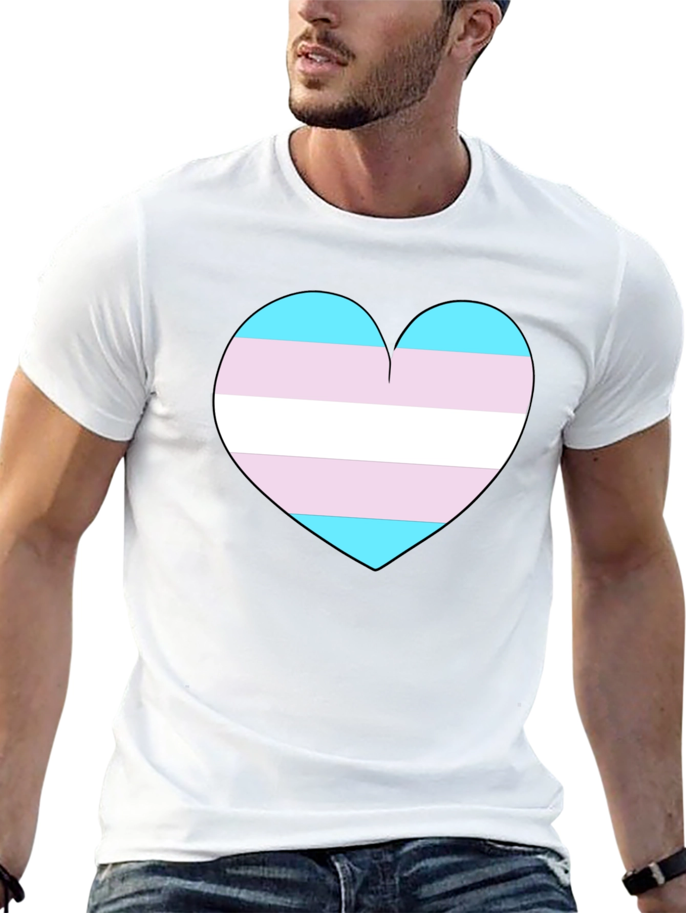 Transgender Pride Heart T-Shirt - Support LGBTQ+