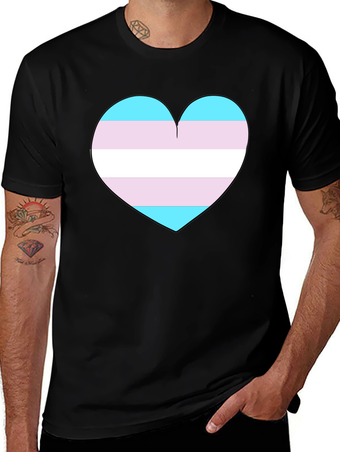 Transgender Pride Heart T-Shirt - Support LGBTQ+