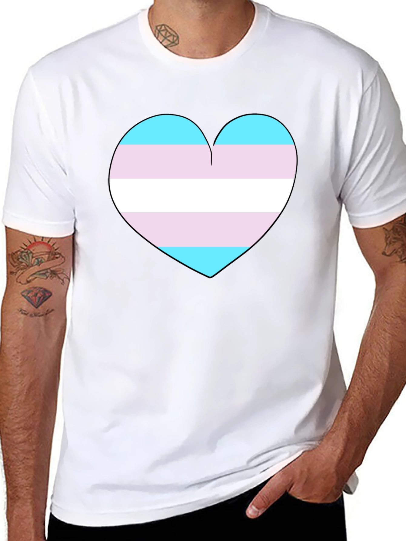 Transgender Pride Heart T-Shirt - Support LGBTQ+