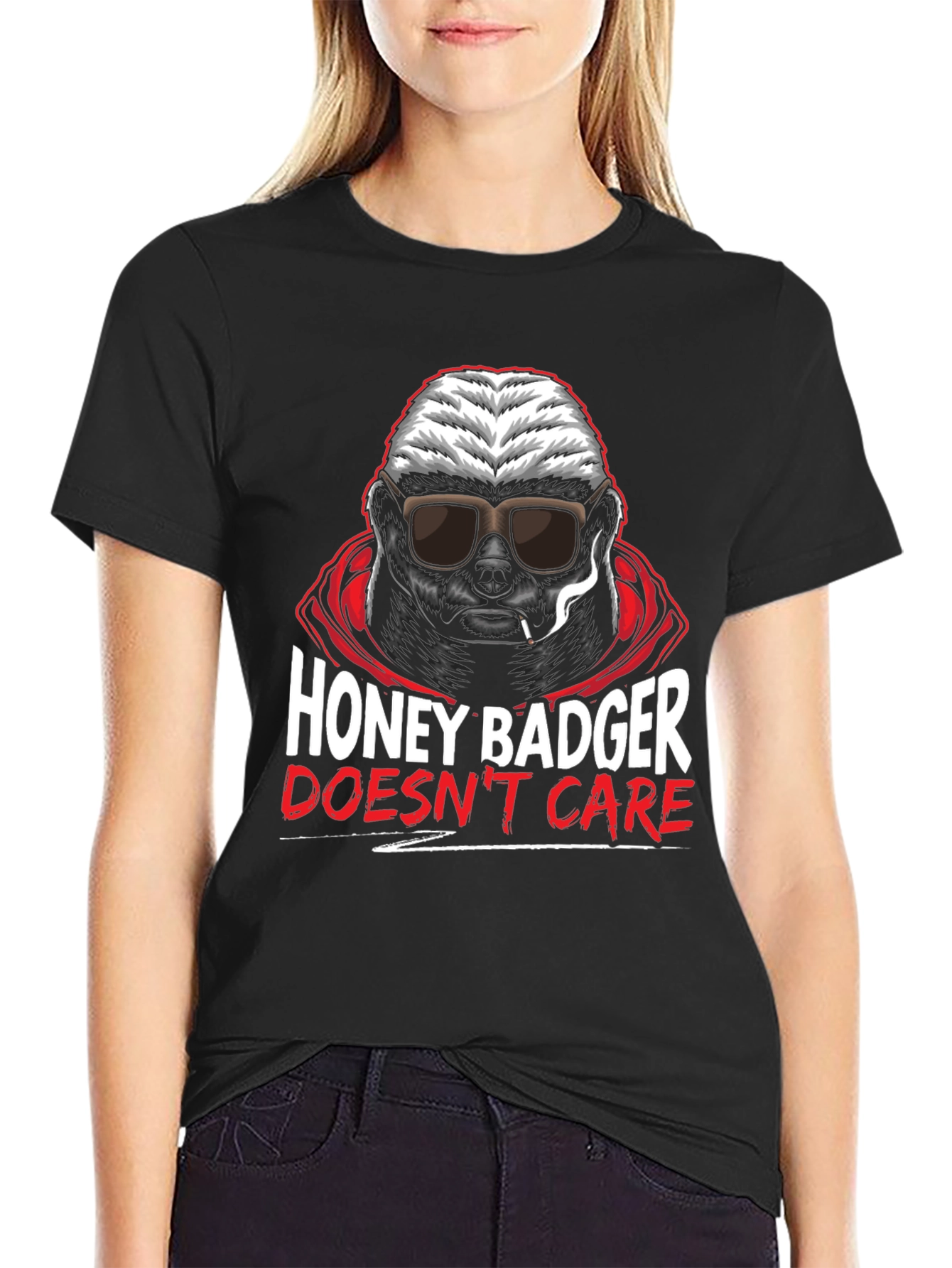 Honey Badger Dont Care Graphic T-Shirt