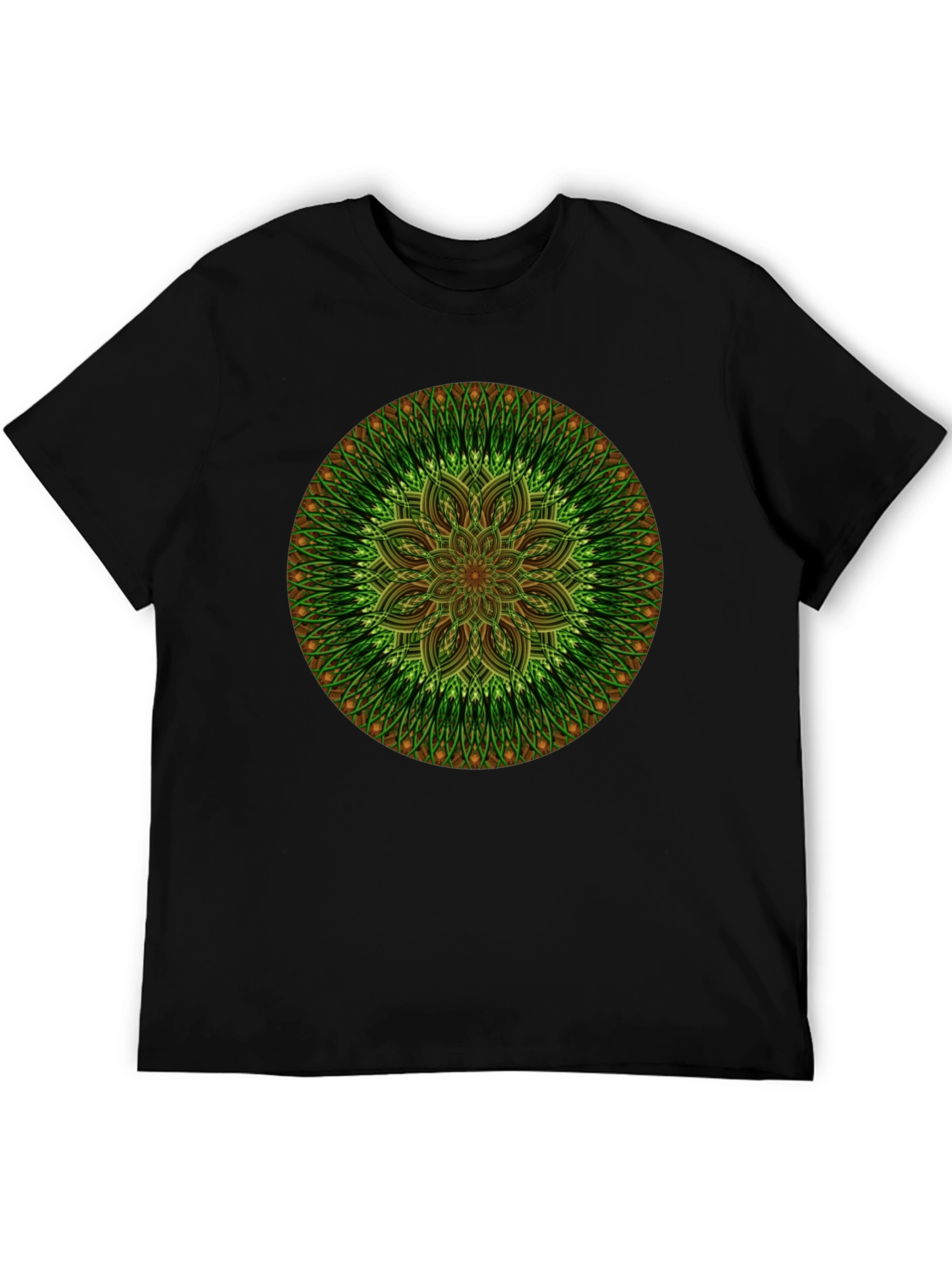 Green Mandala Graphic Tee - Casual Comfort