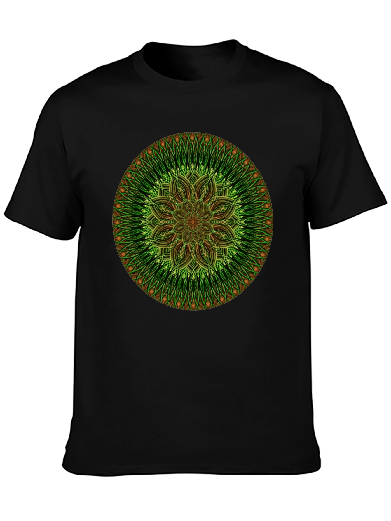 Green Mandala Graphic Tee - Casual Comfort