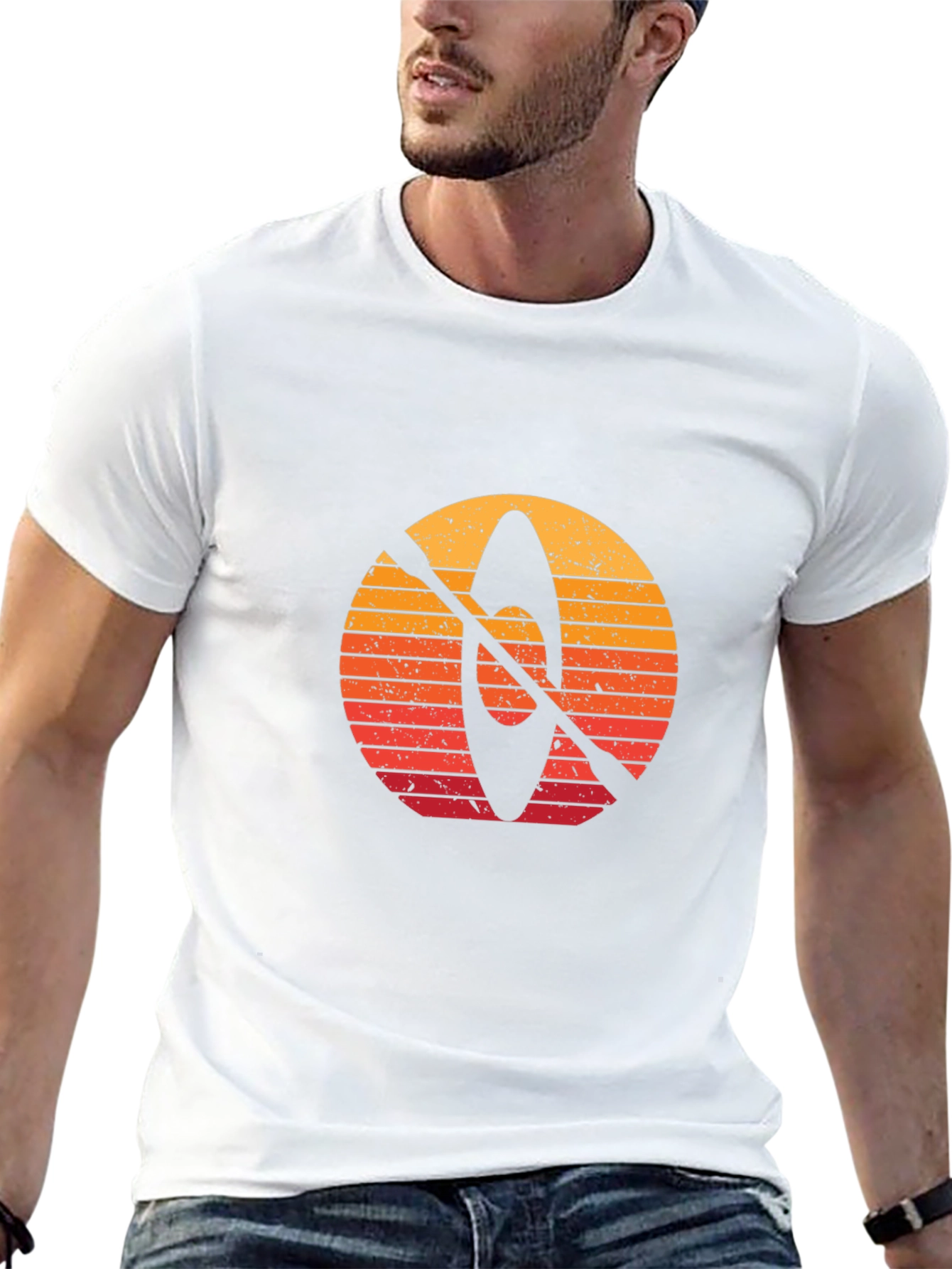 Retro Kayak Sunset Graphic T-Shirt