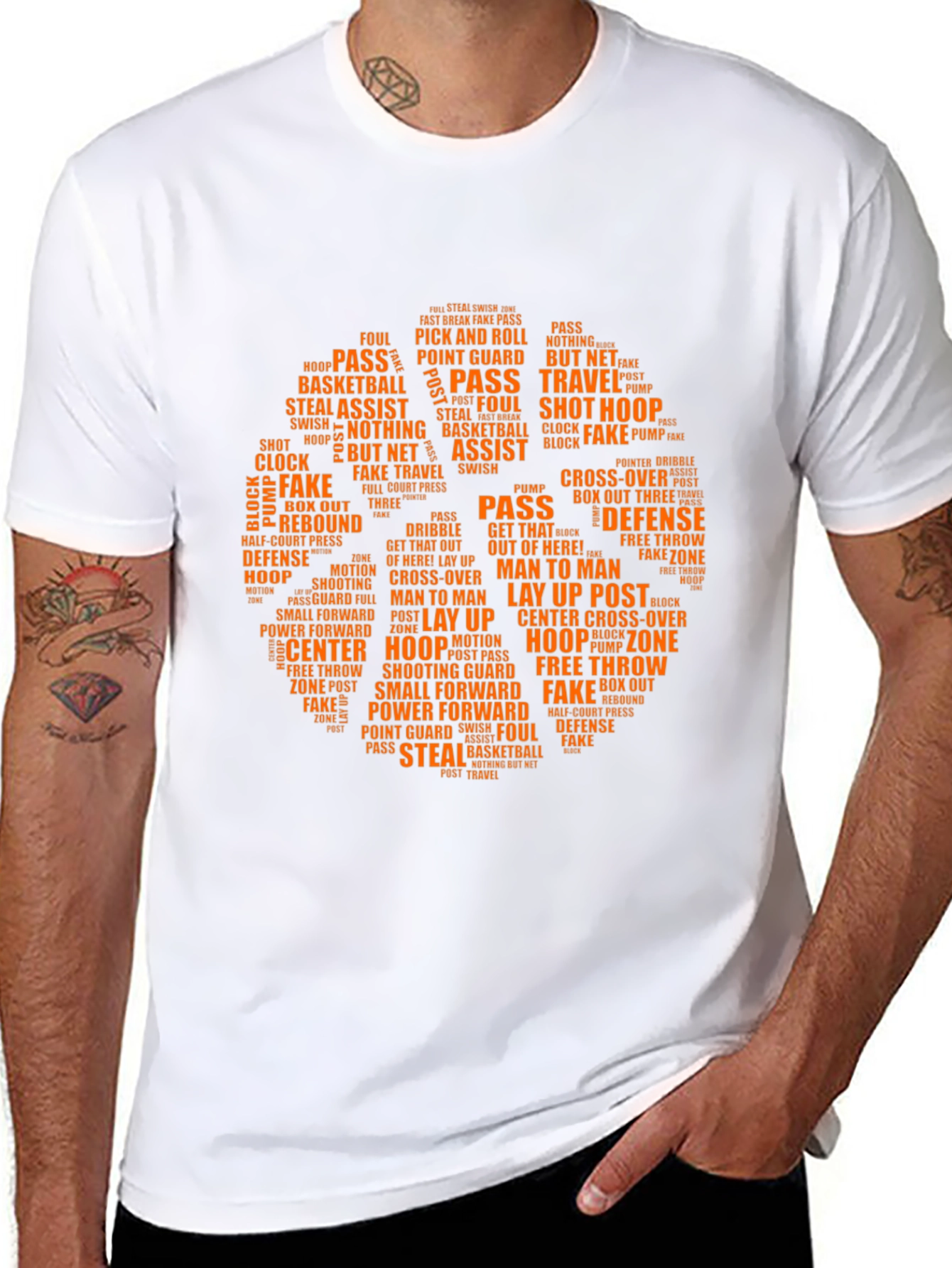 Basketball Word Art T-Shirt - Unique Design