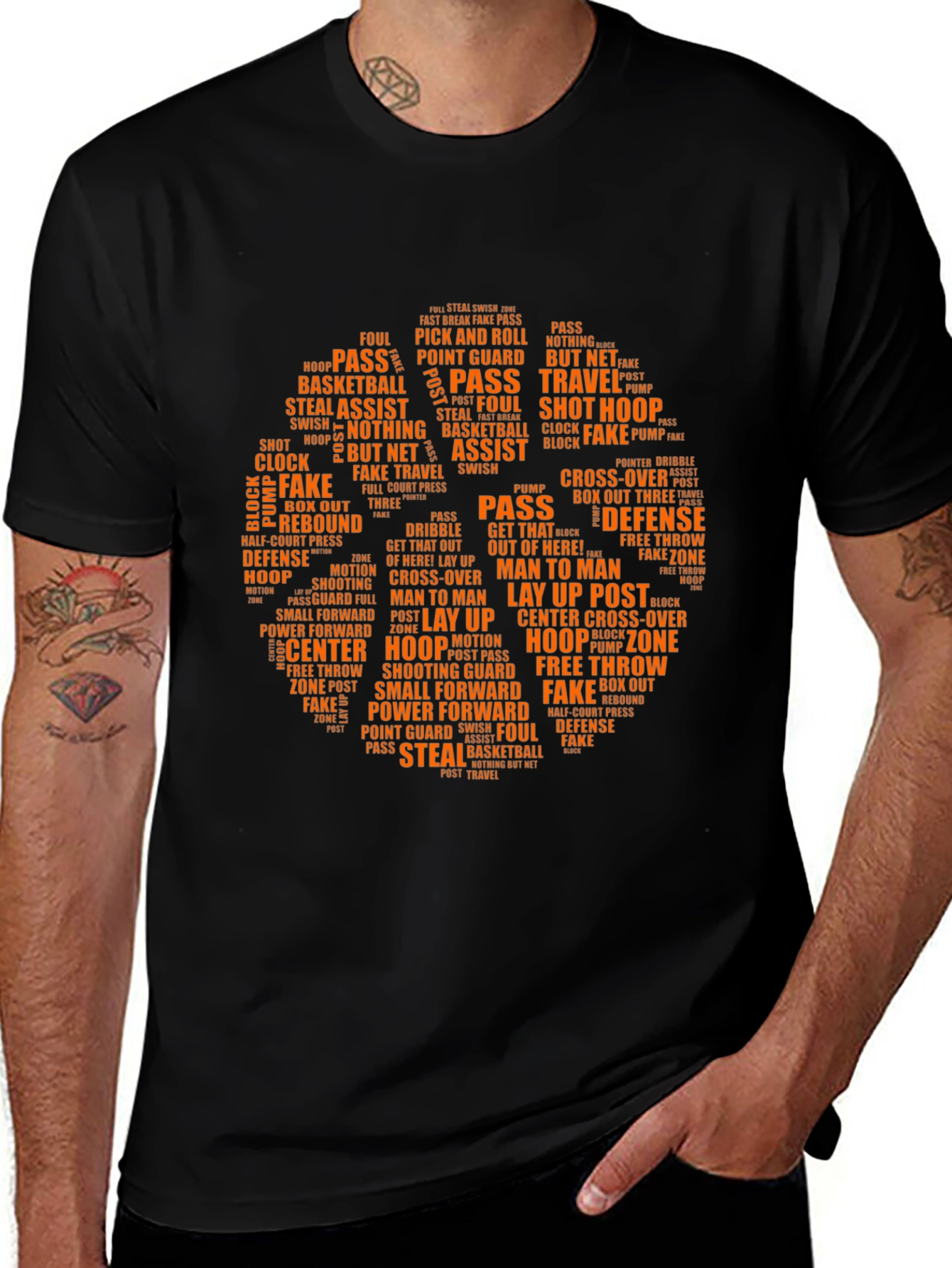 Basketball Word Art T-Shirt - Unique Design