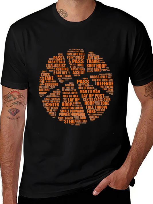 Basketball Word Art T-Shirt - Unique Design