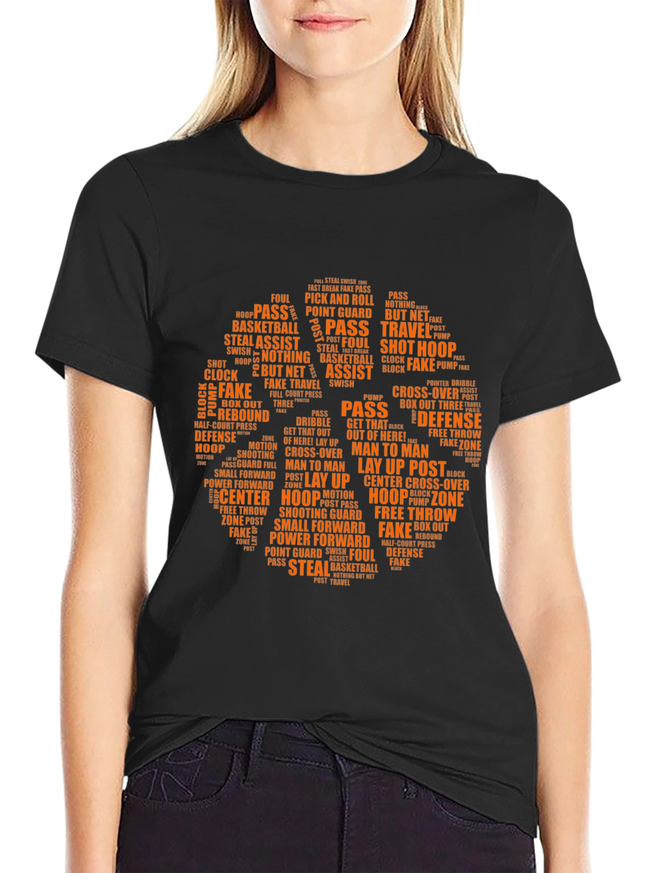 Basketball Word Art T-Shirt - Unique Design