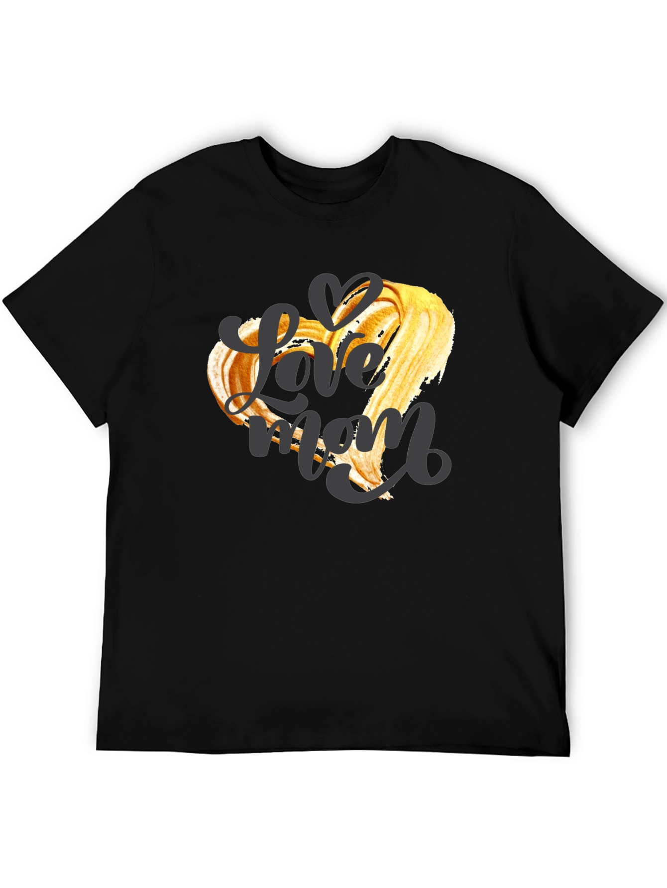 Love Mom Graphic T-Shirt - Black Crew Neck Tee