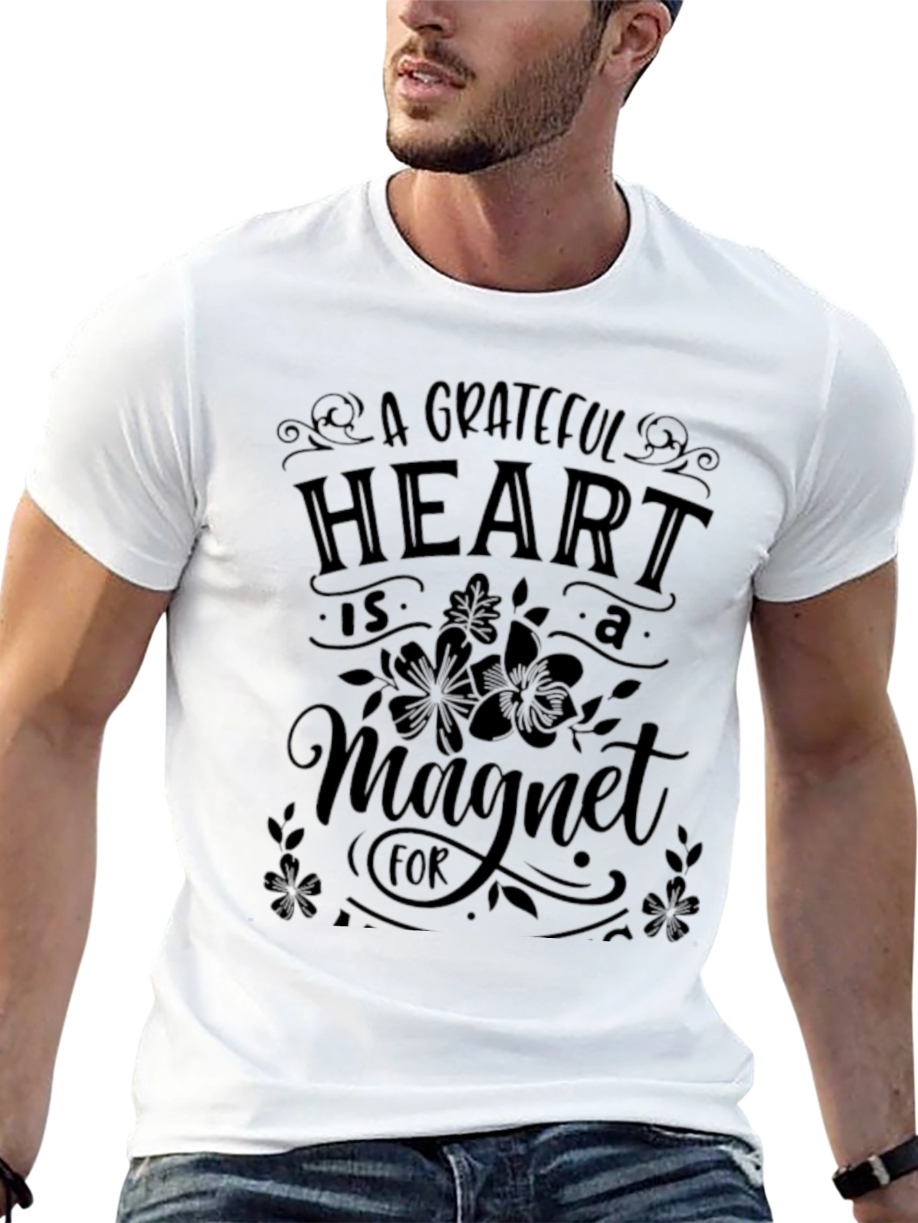 Grateful Heart Magnet T-Shirt - Black
