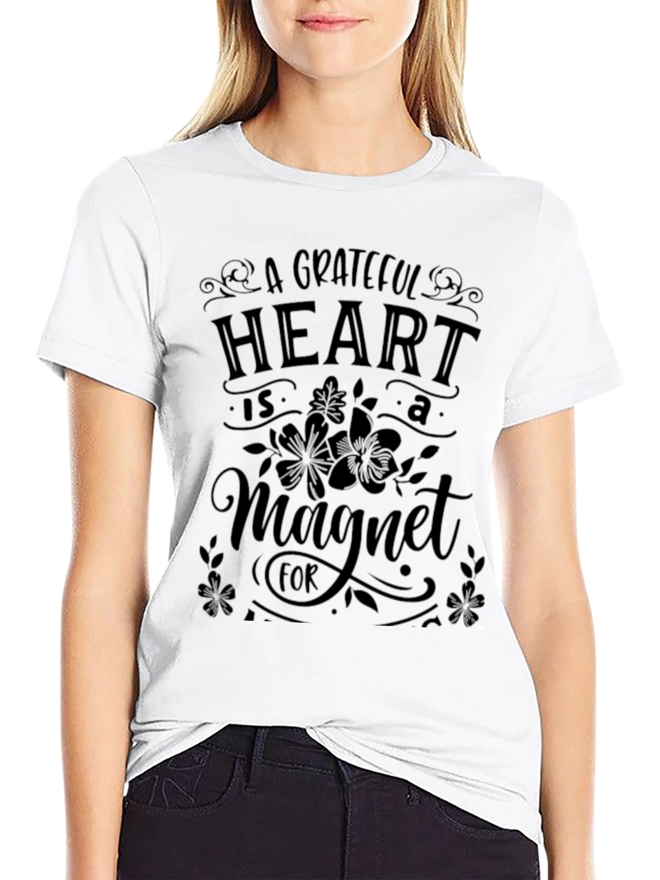 Grateful Heart Magnet T-Shirt - Black