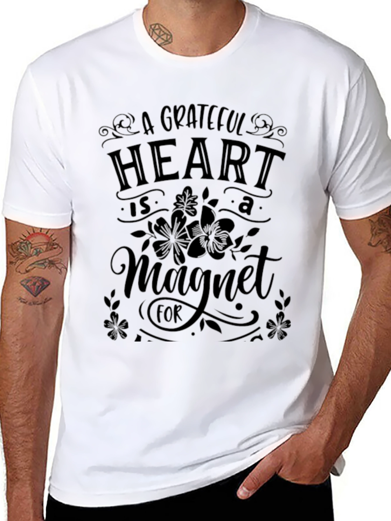 Grateful Heart Magnet T-Shirt - Black