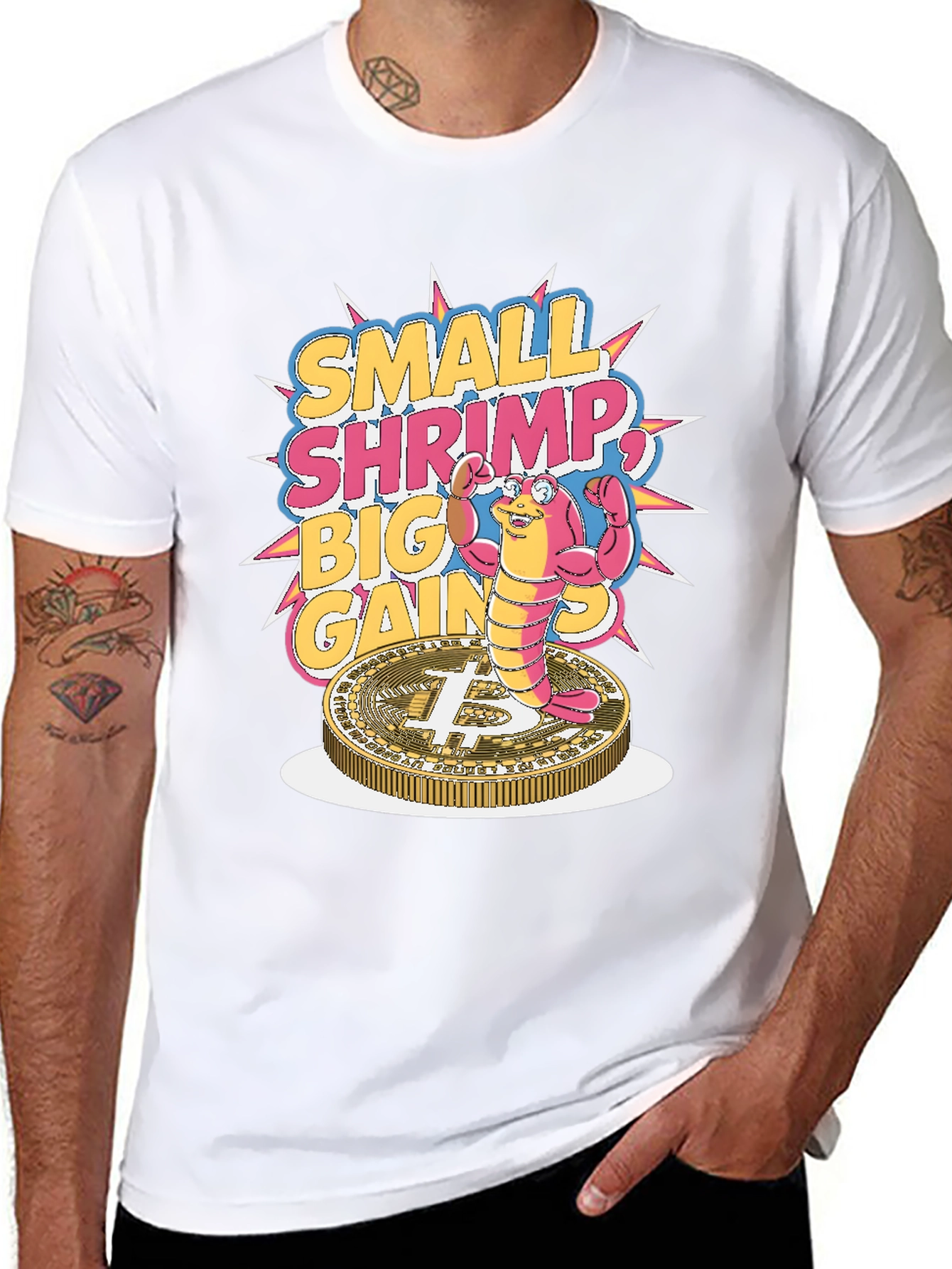 Small Shrimp Big Gains Bitcoin T-Shirt