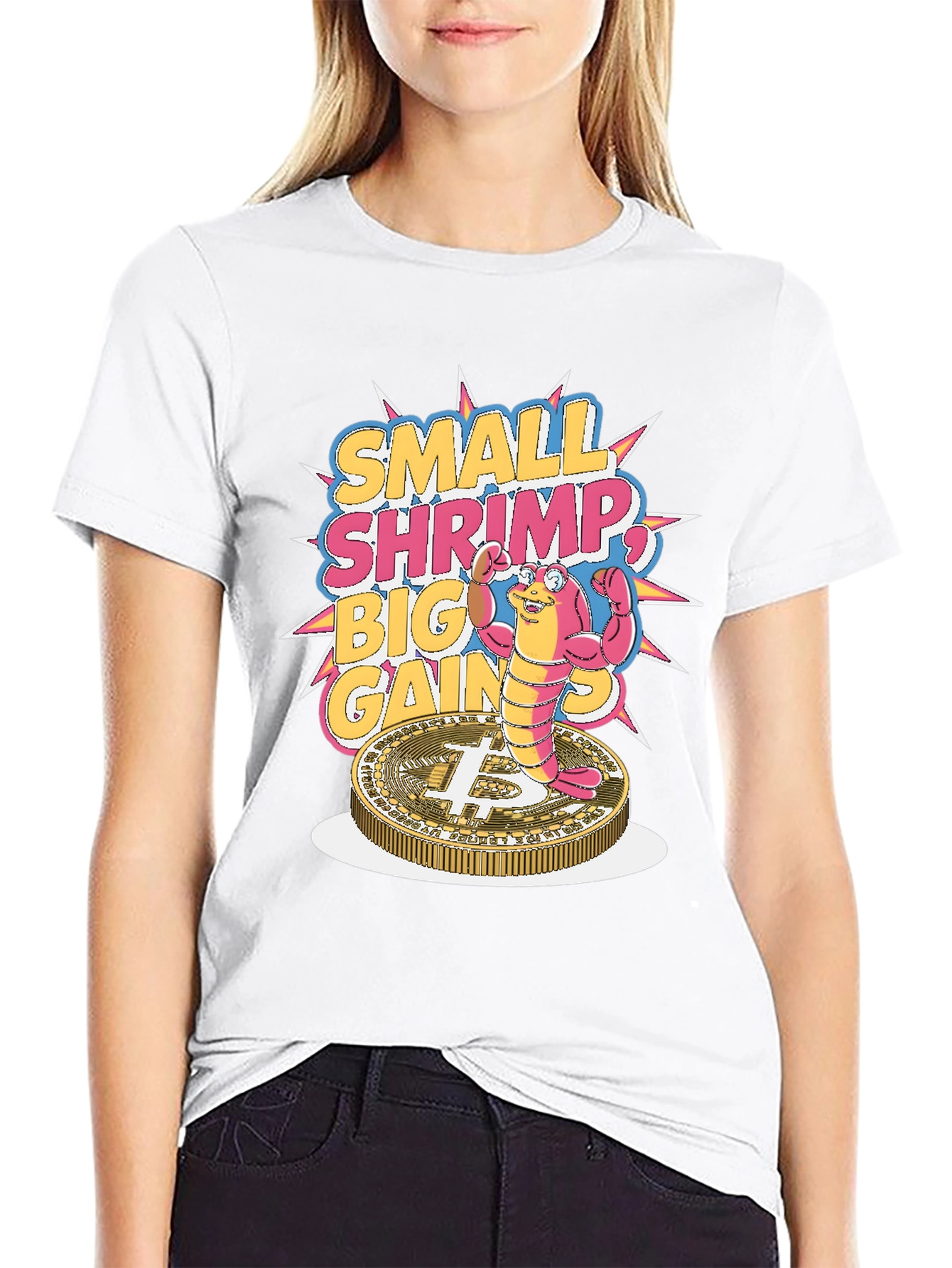 Small Shrimp Big Gains Bitcoin T-Shirt