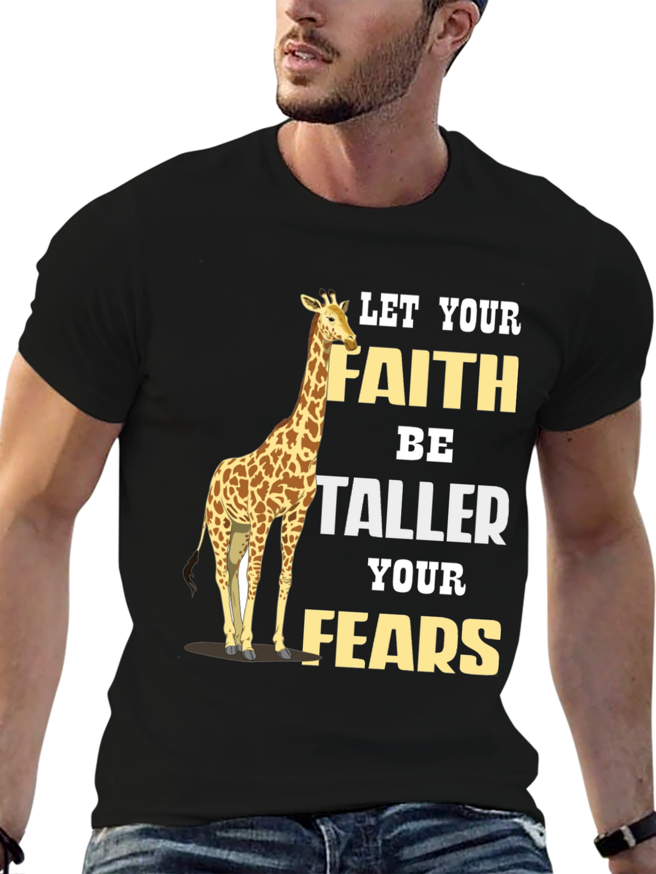 Faith Taller Than Fears Giraffe Graphic Tee