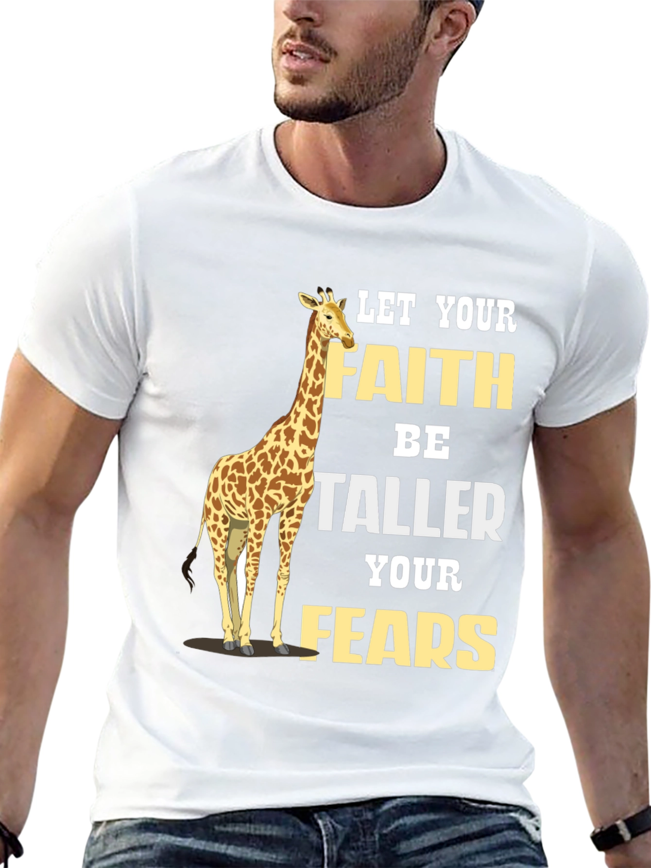 Faith Taller Than Fears Giraffe Graphic Tee