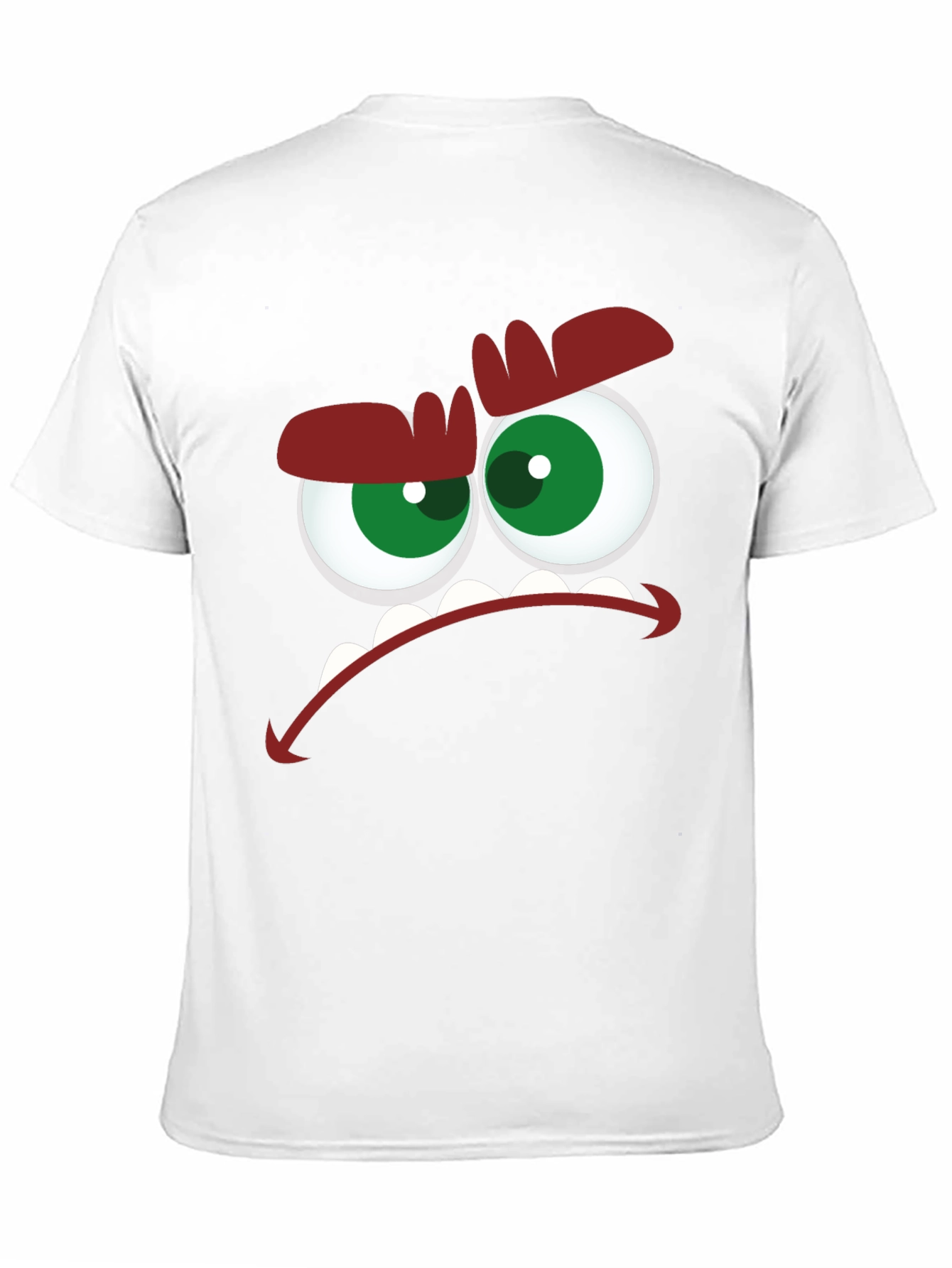 Angry Cartoon Face Graphic Black T-Shirt