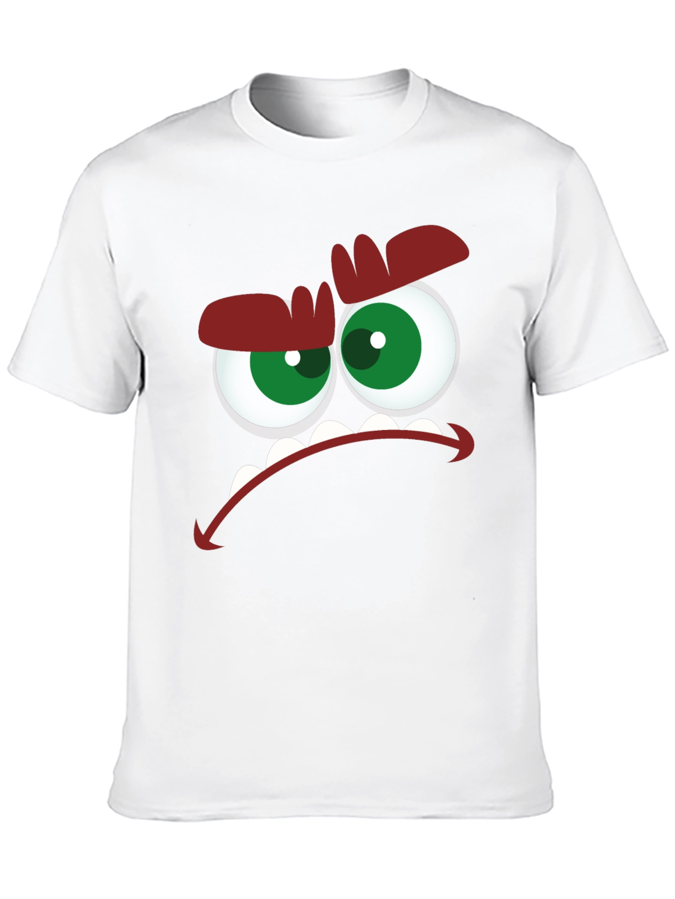 Angry Cartoon Face Graphic Black T-Shirt