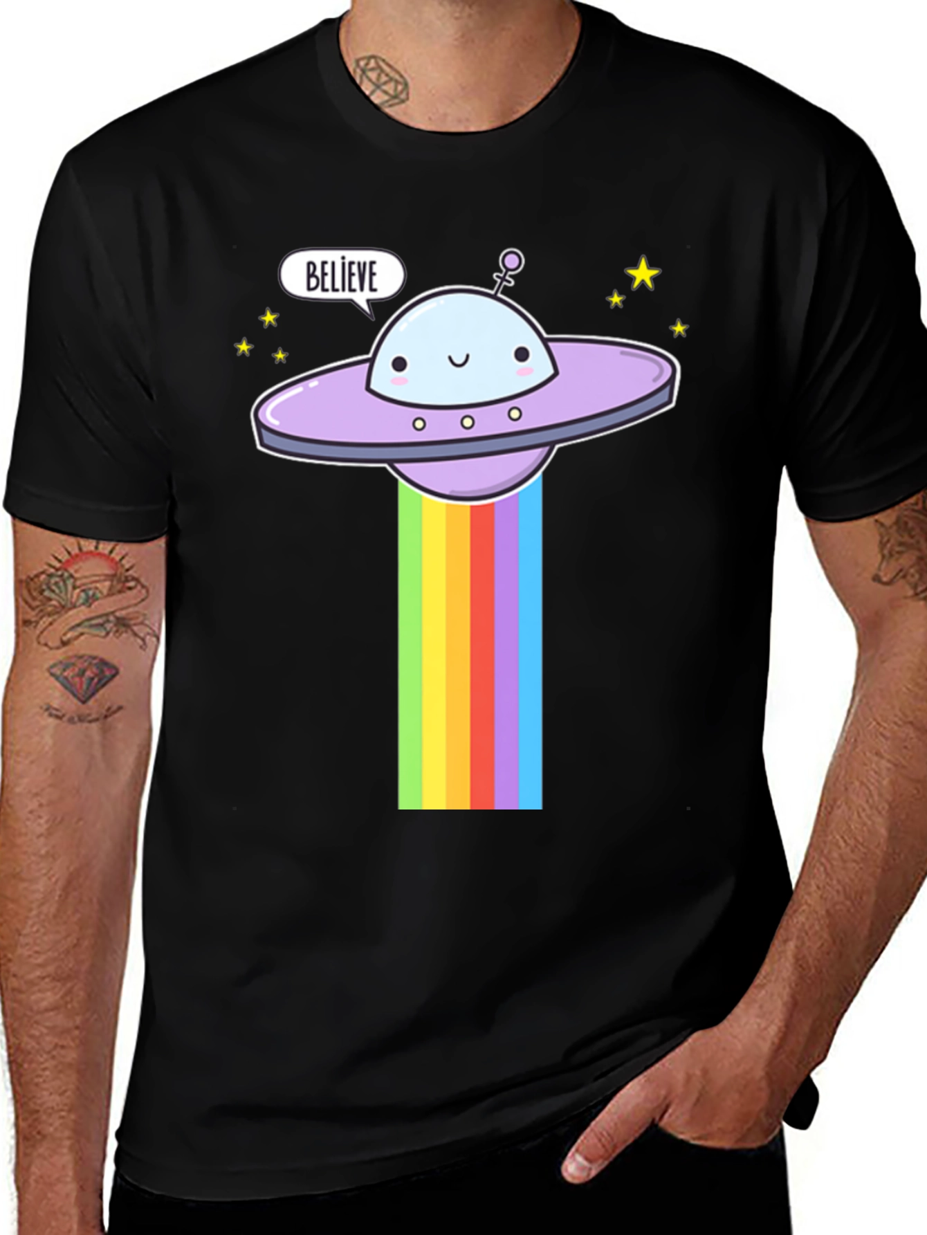 Believe UFO Rainbow T-Shirt