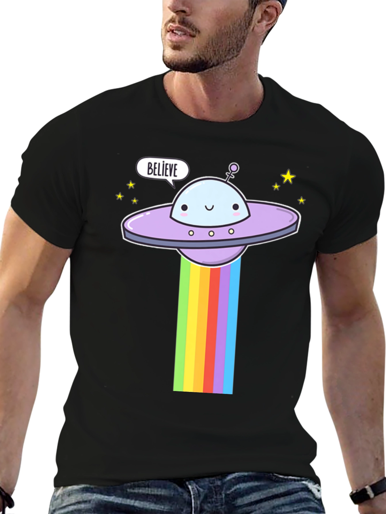 Believe UFO Rainbow T-Shirt