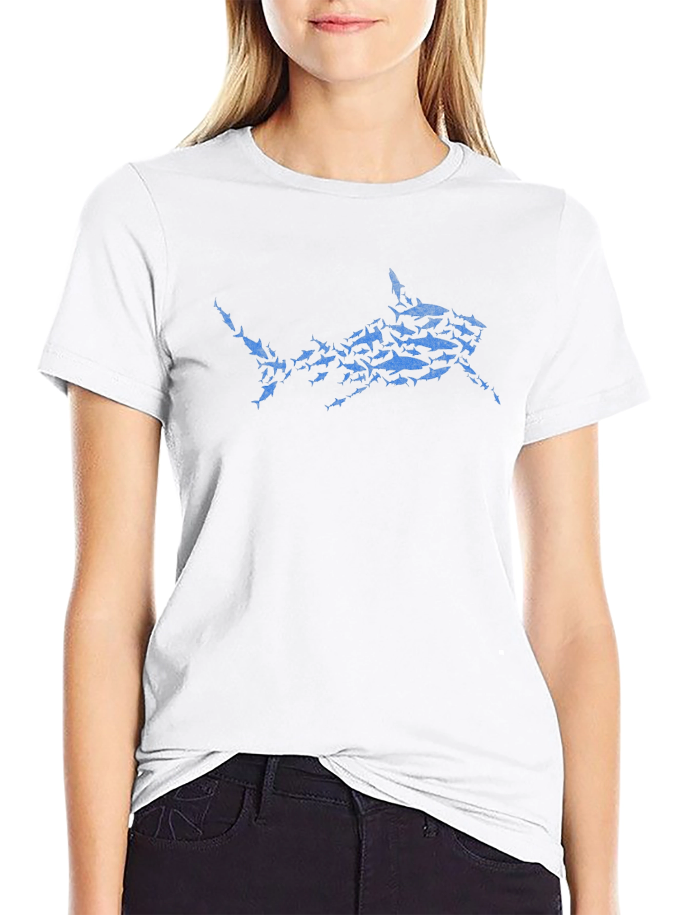 Shark Graphic Mens Black T-Shirt