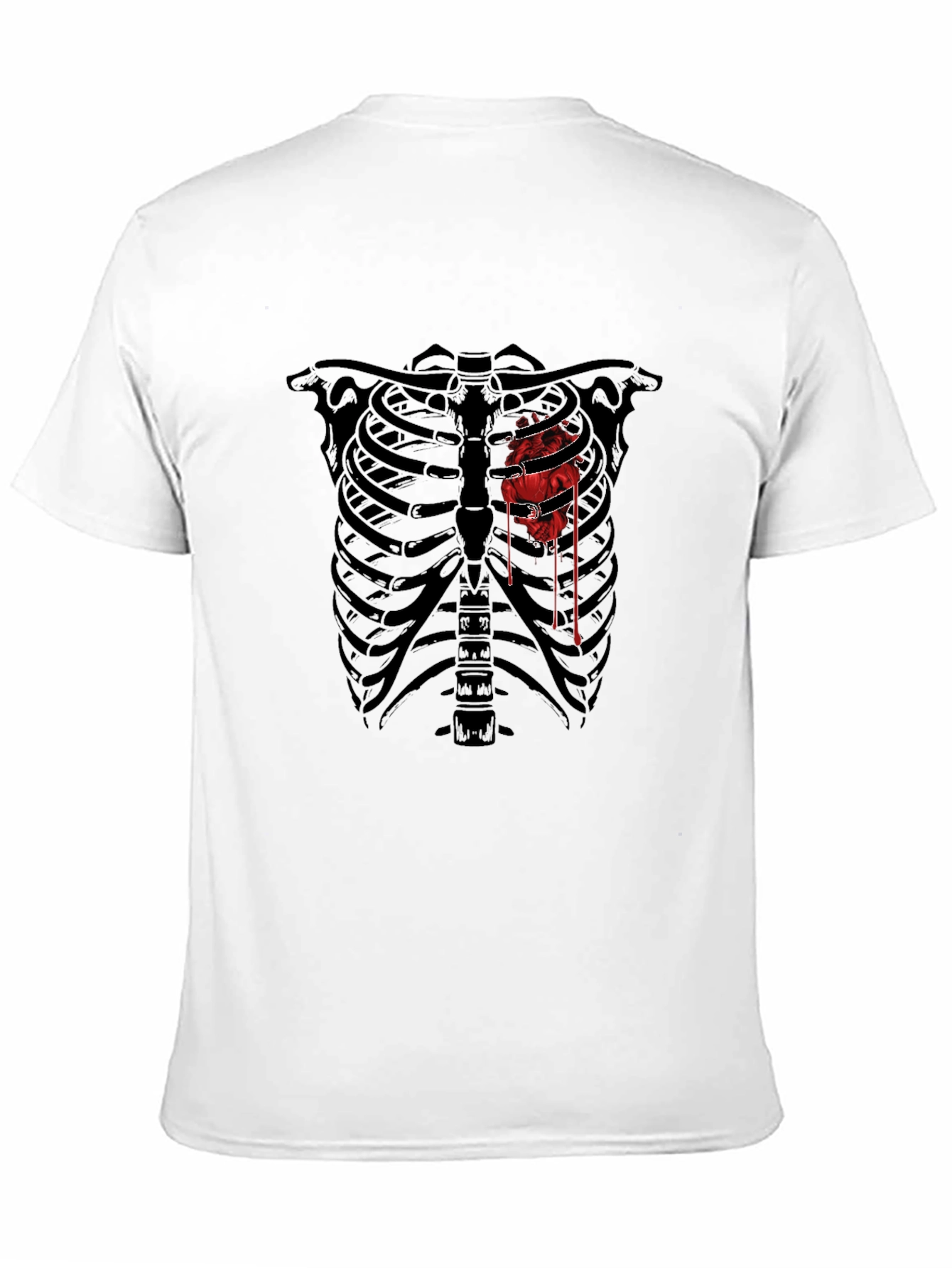 Skeleton Ribcage Bloody Heart Graphic Tee