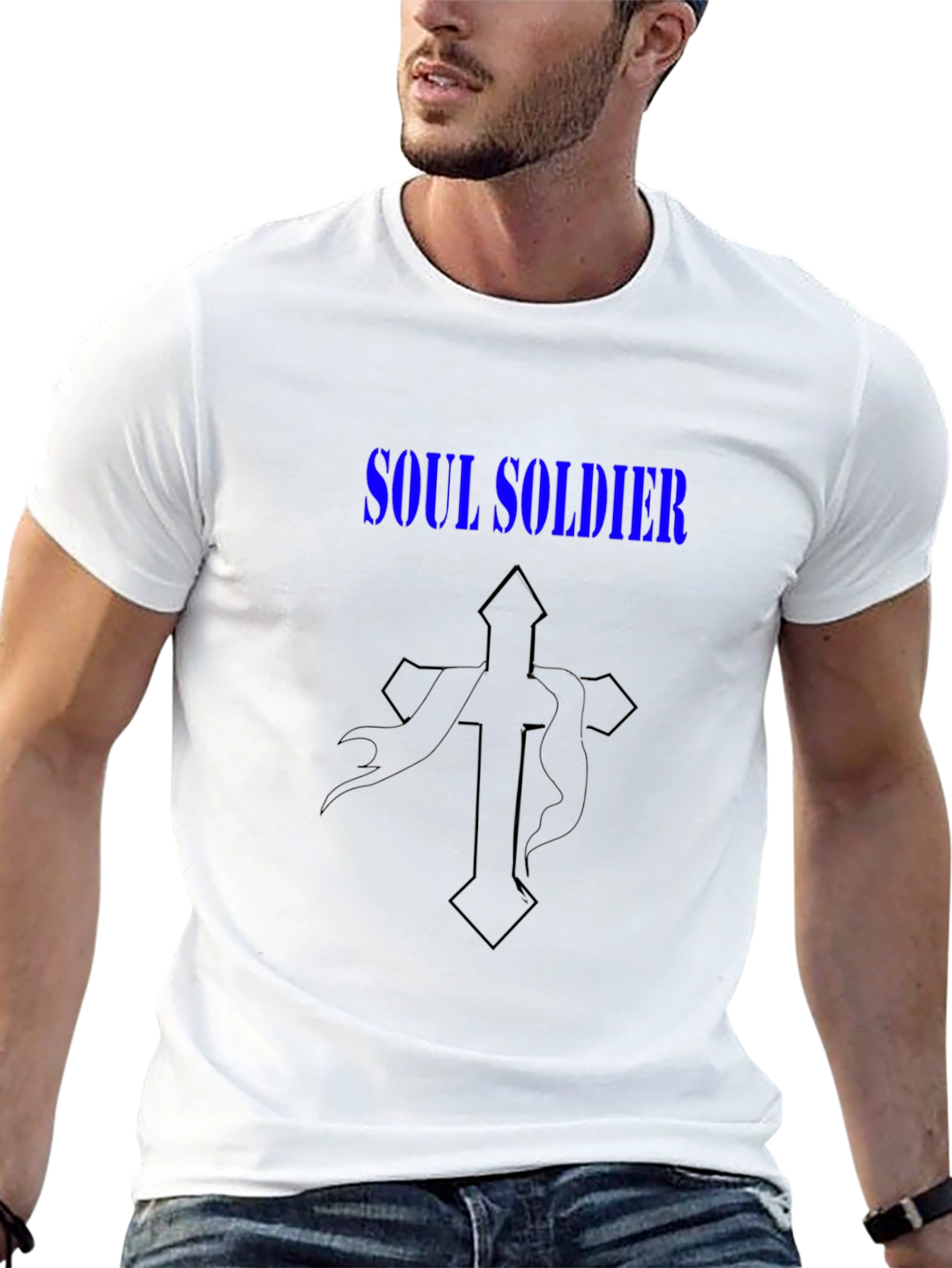 Soul Soldier Graphic Tee - Black Cotton Blend