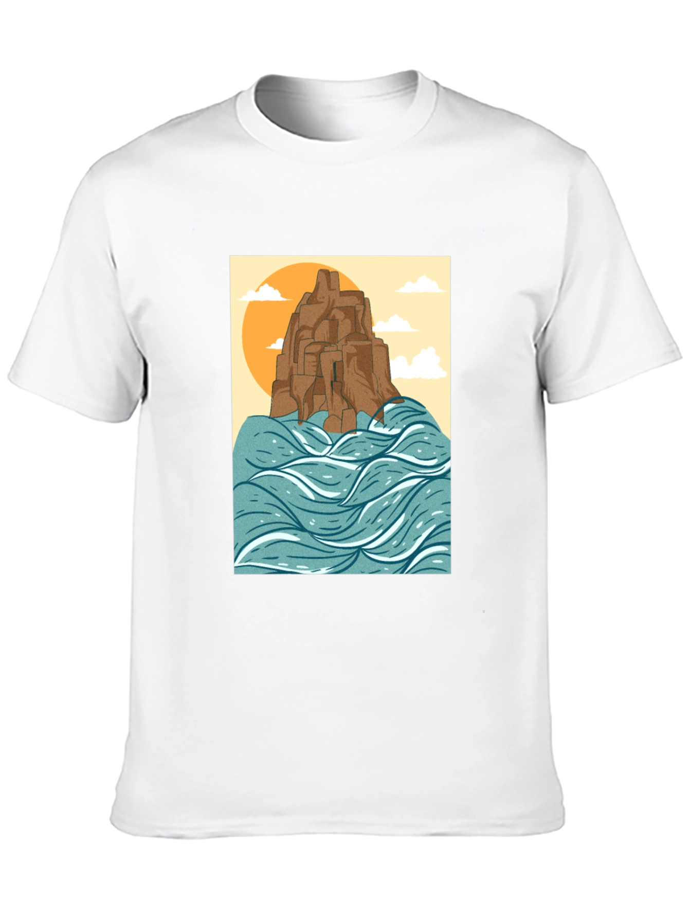 Coastal Cliff Graphic T-Shirt - Black
