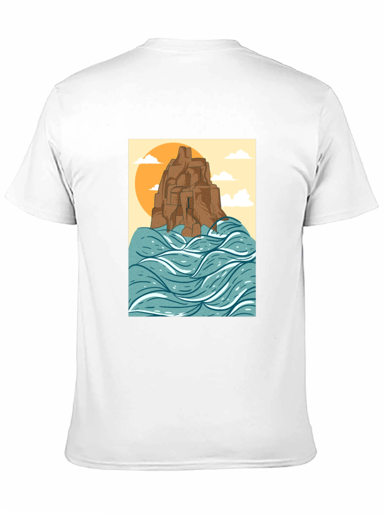 Coastal Cliff Graphic T-Shirt - Black