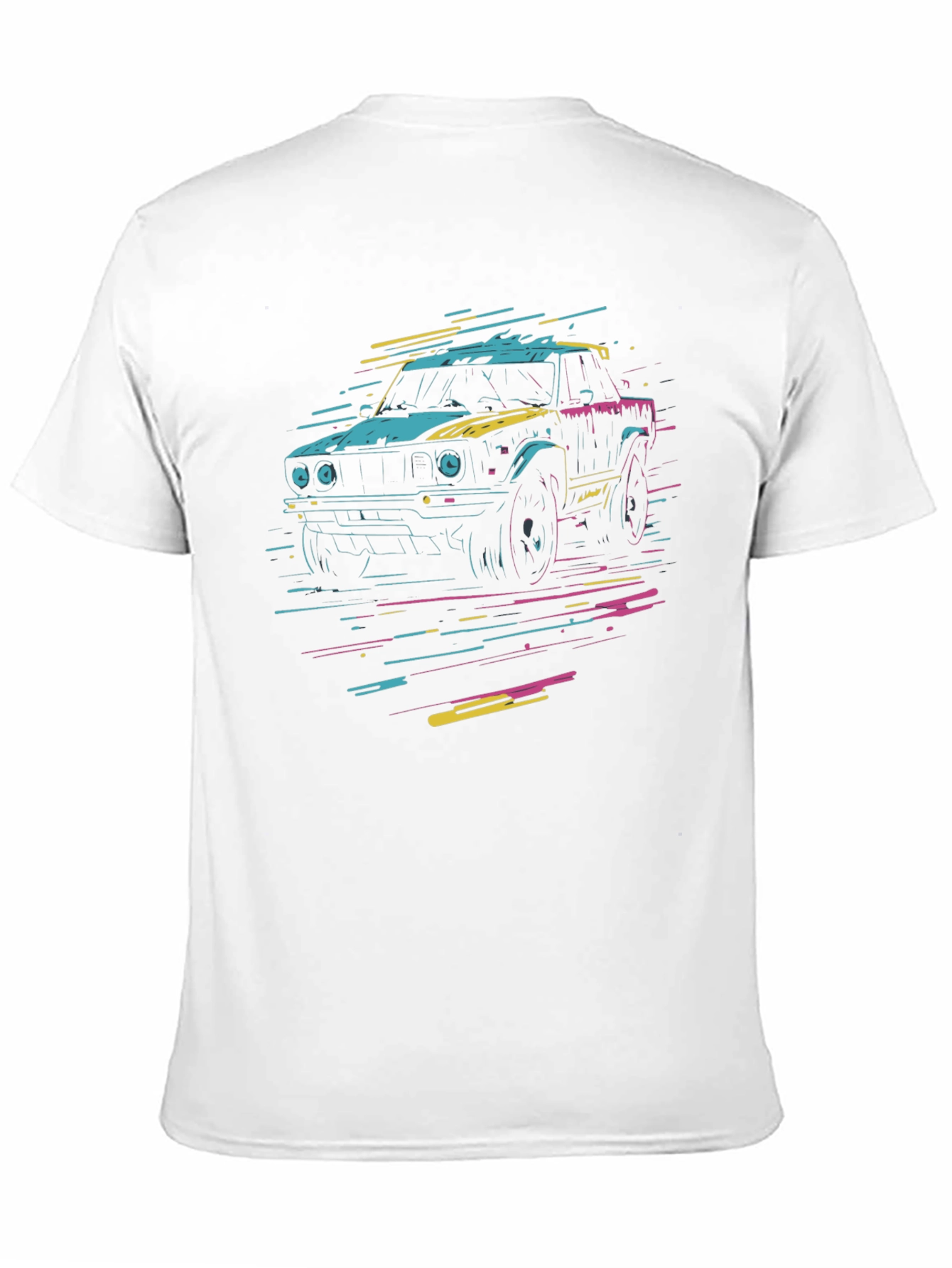 Retro Car Graphic Tee - Black Cotton T-Shirt