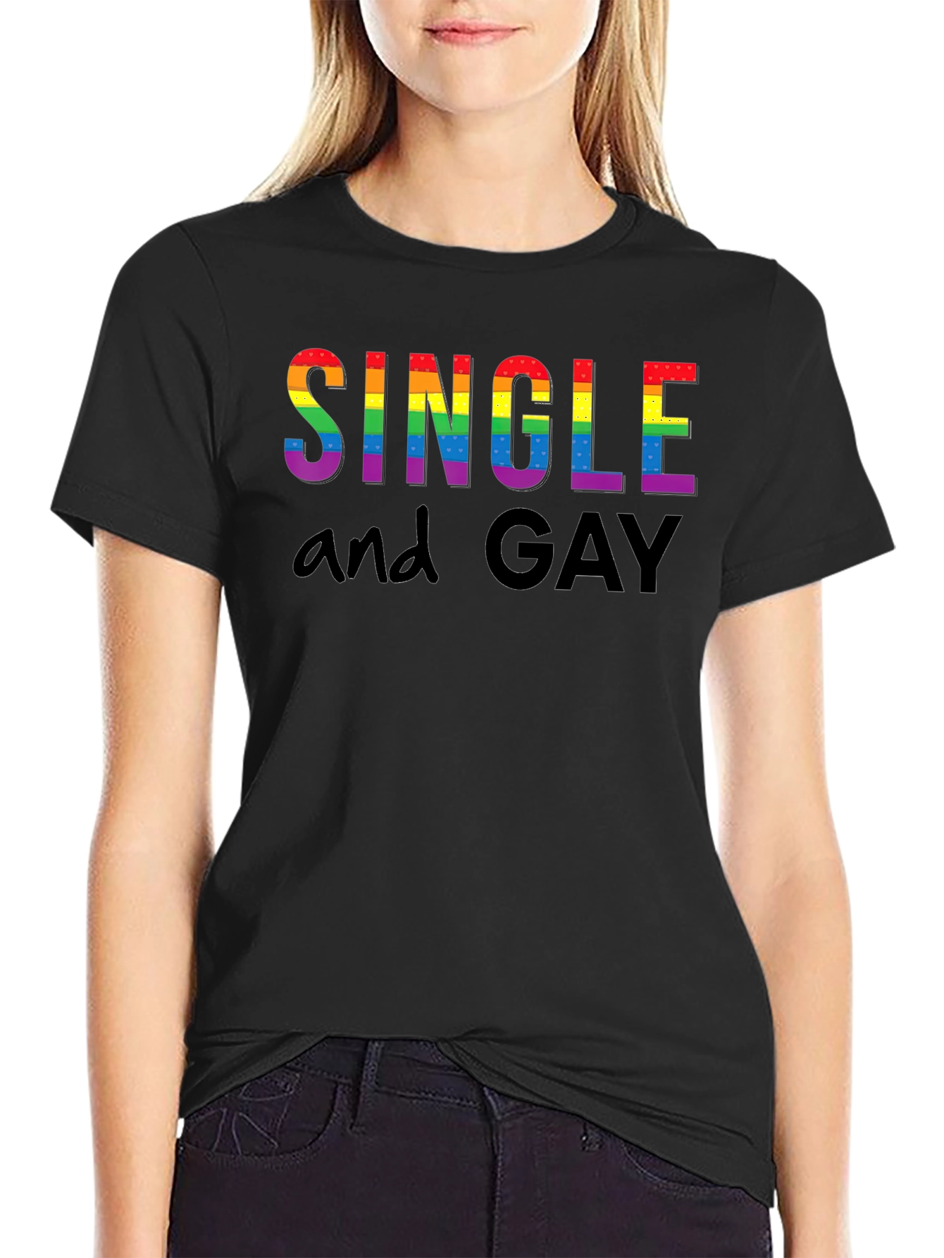 Single and Gay Pride Rainbow T-Shirt