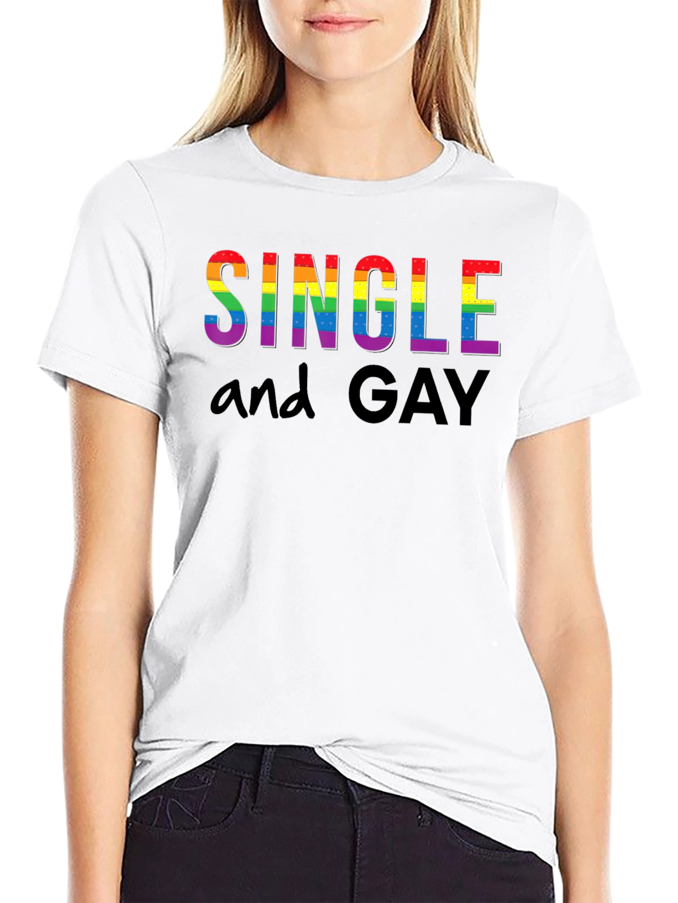Single and Gay Pride Rainbow T-Shirt