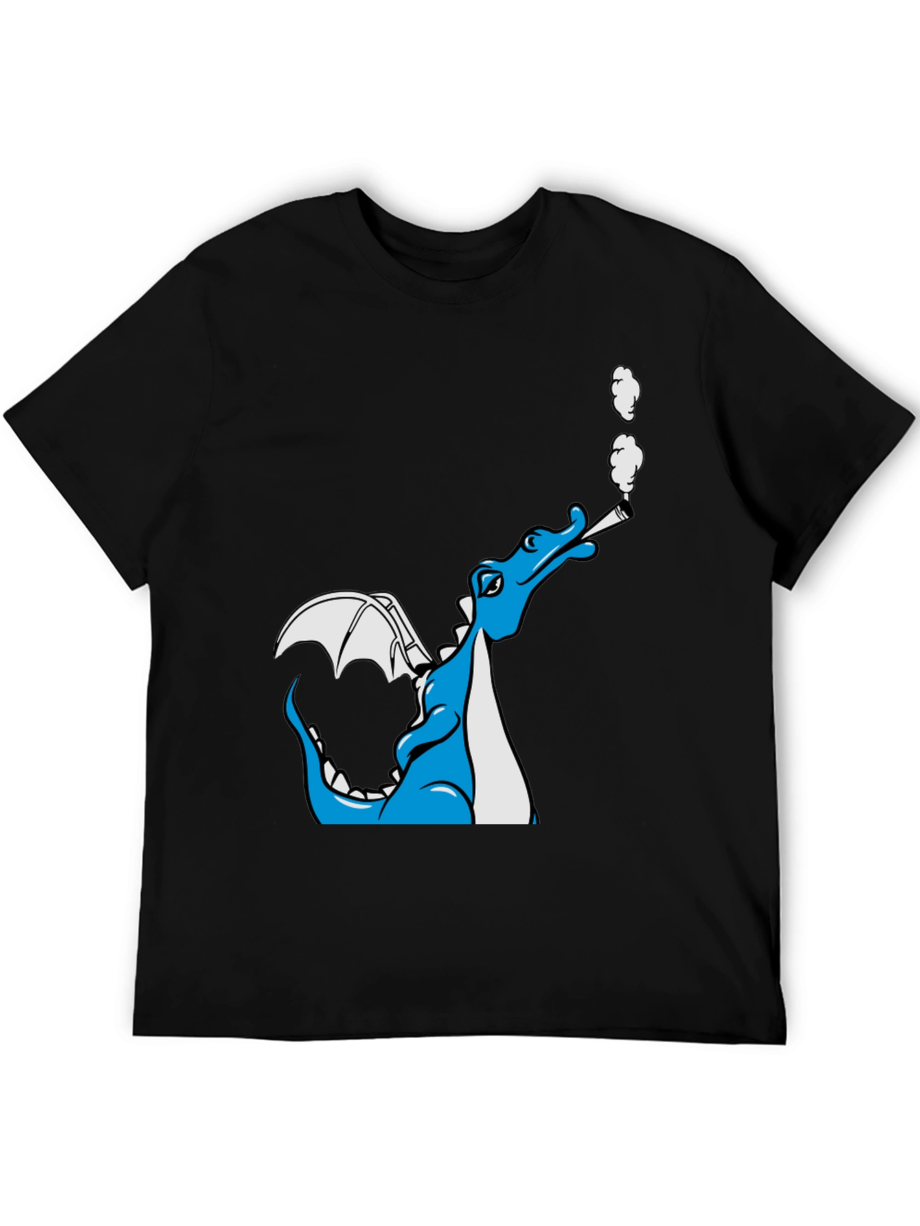 Smoking Dragon Graphic Tee - Cool Cartoon Dragon T-Shirt
