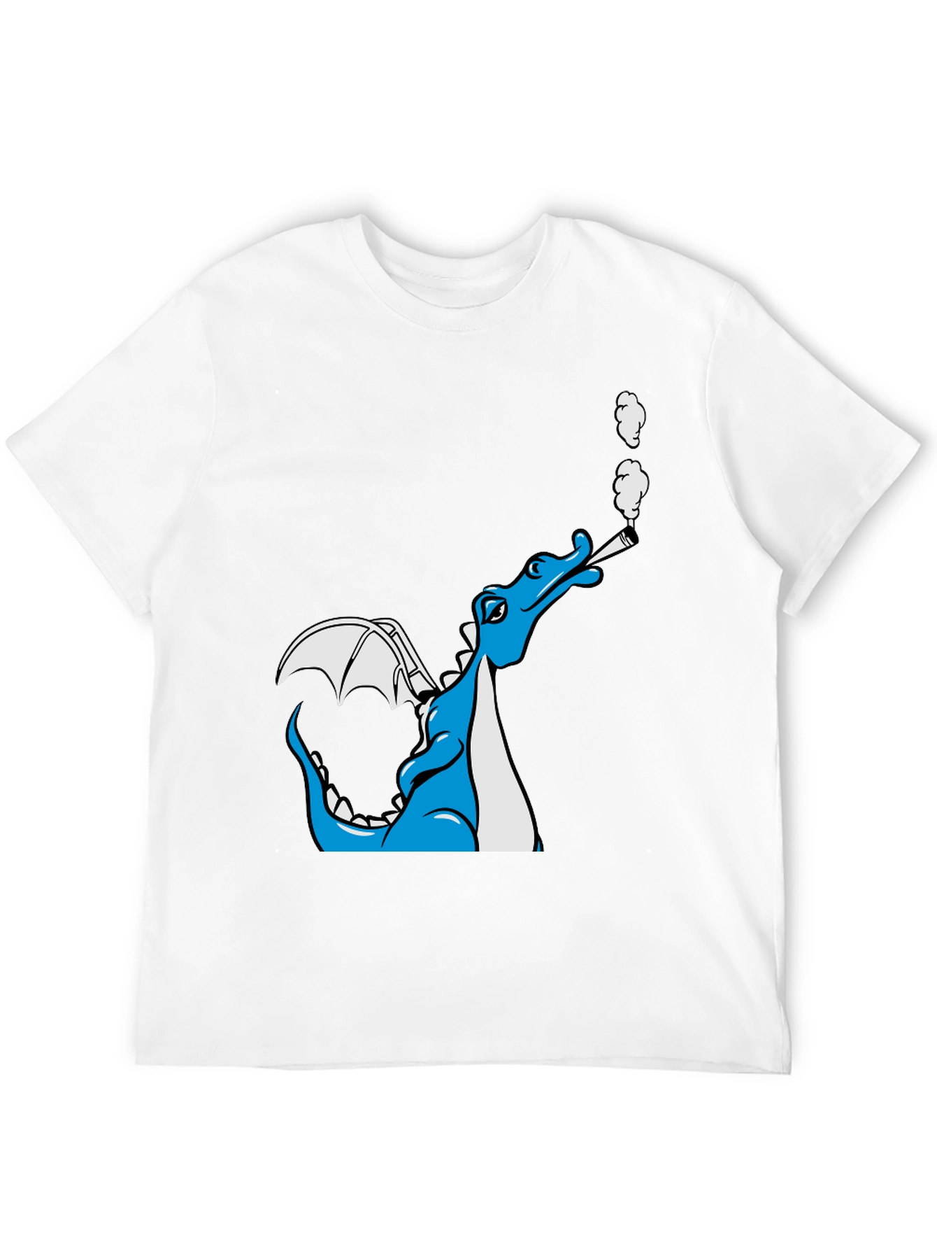 Smoking Dragon Graphic Tee - Cool Cartoon Dragon T-Shirt
